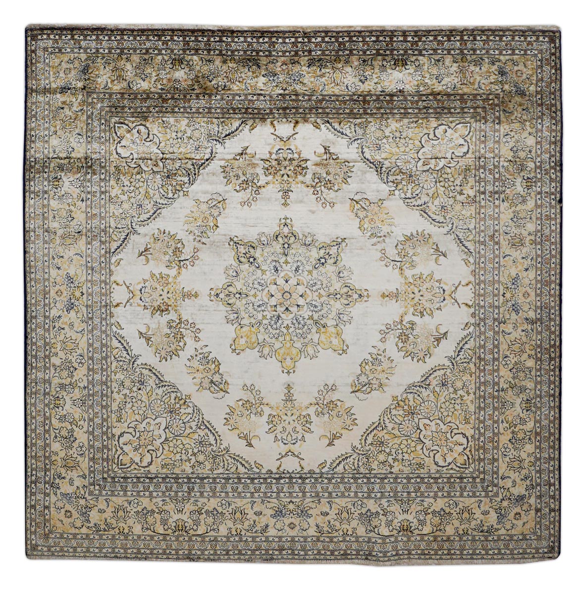 Kaschmir Teppich aus reiner Seide | 138 cm x 136 cm | Nr. Z-2687