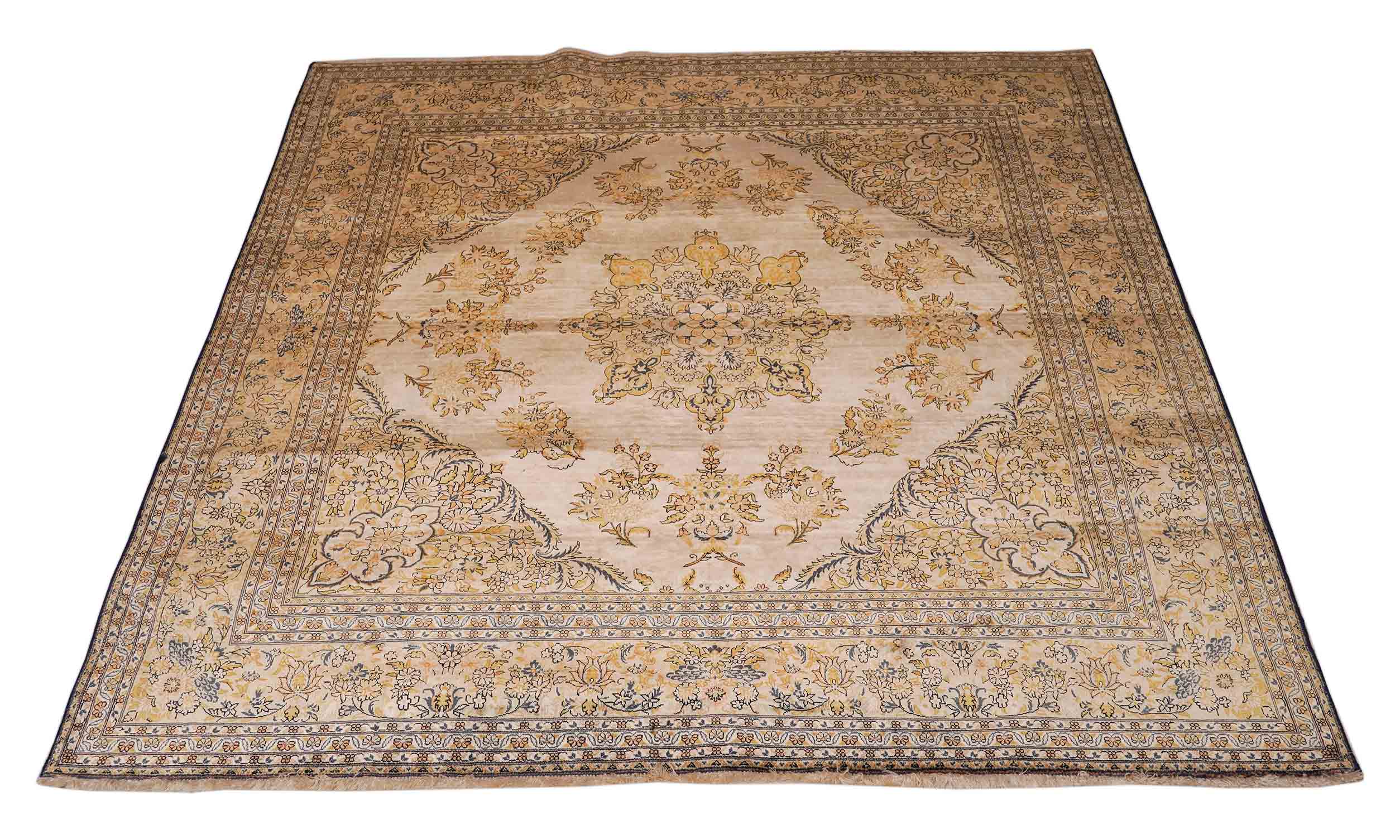 Kaschmir Teppich aus reiner Seide | 138 cm x 136 cm | Nr. Z-2687