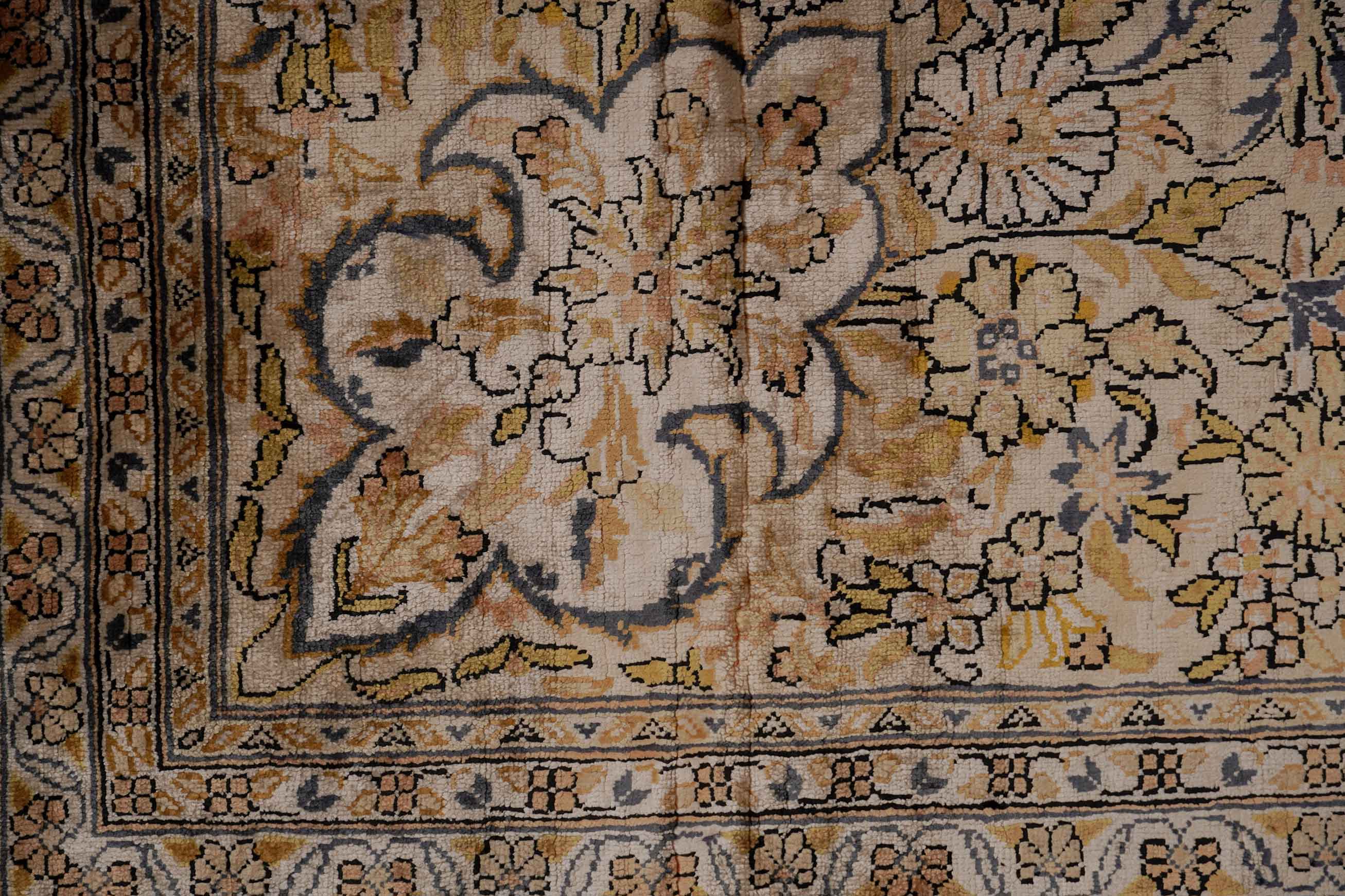 Kaschmir Teppich aus reiner Seide | 138 cm x 136 cm | Nr. Z-2687