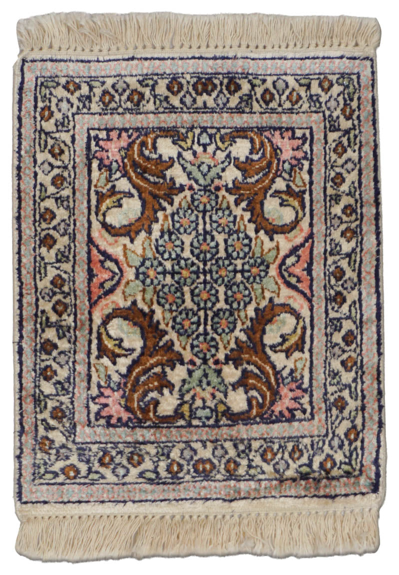 Kaschmir Teppich aus merzerisierter Baumwolle | 38 cm x 30 cm | Nr. Z-4637