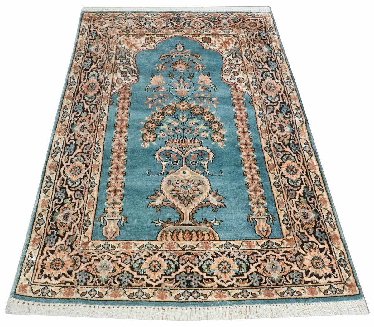 Kaschmir Teppich aus reiner Seide | 160 cm x 91 cm | Nr. Z-4641