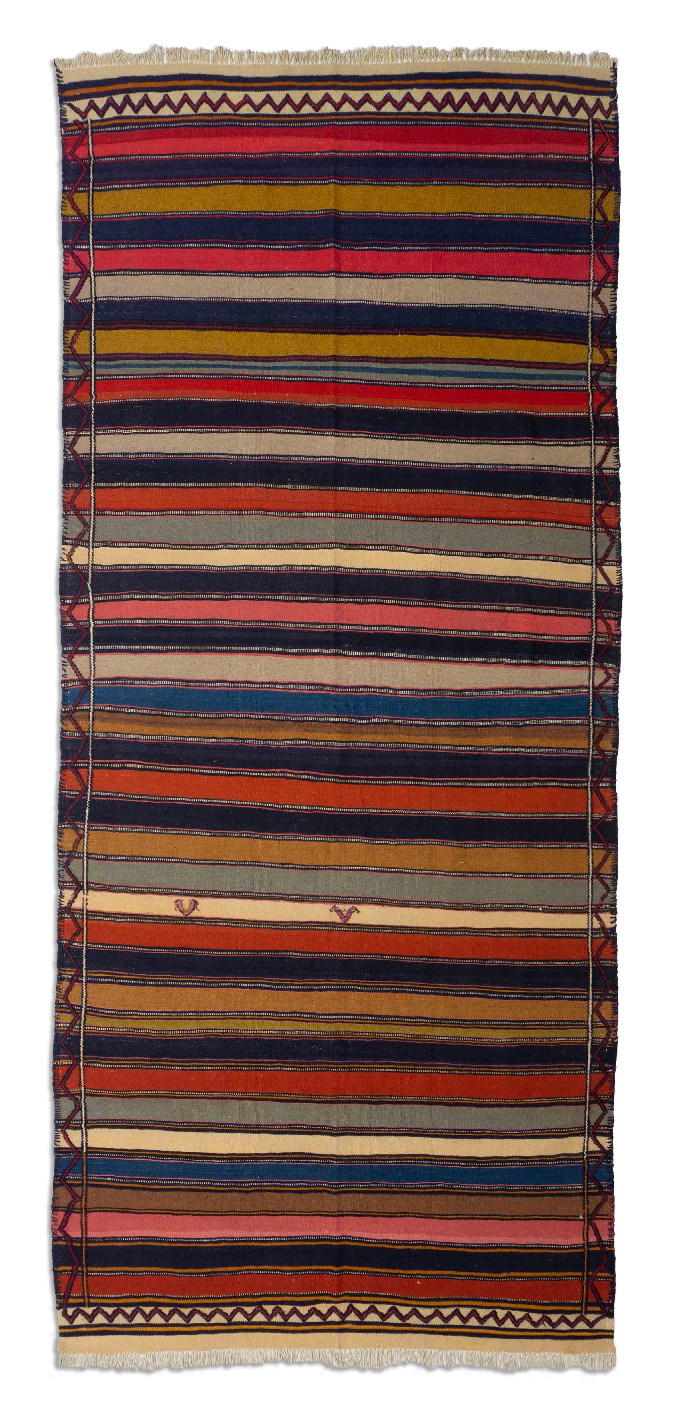 Eine Fotoaufnahme eines Kurdischer Kelim Teppichs.