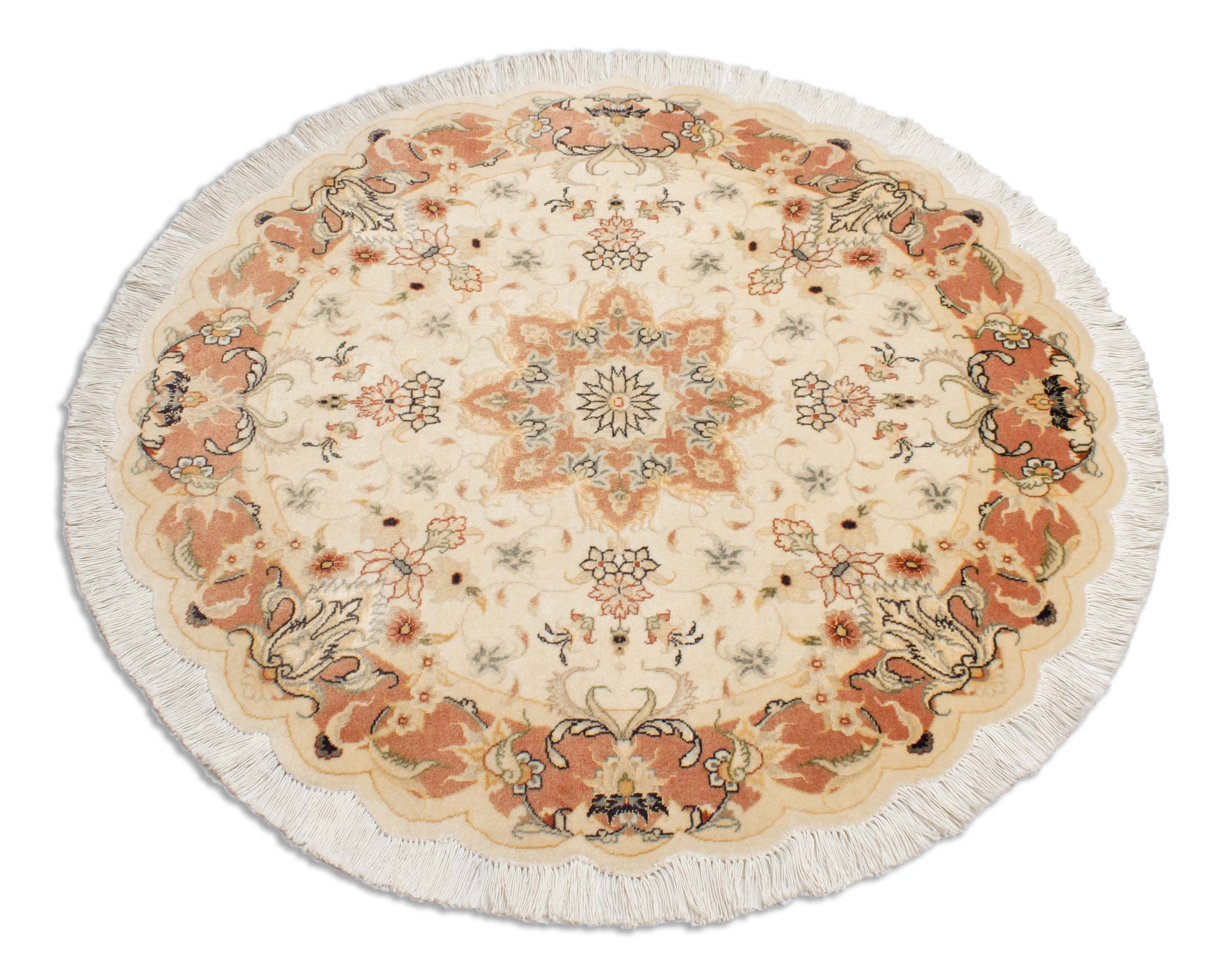 Eine Fotoaufnahme eines Täbriz Teppichs.