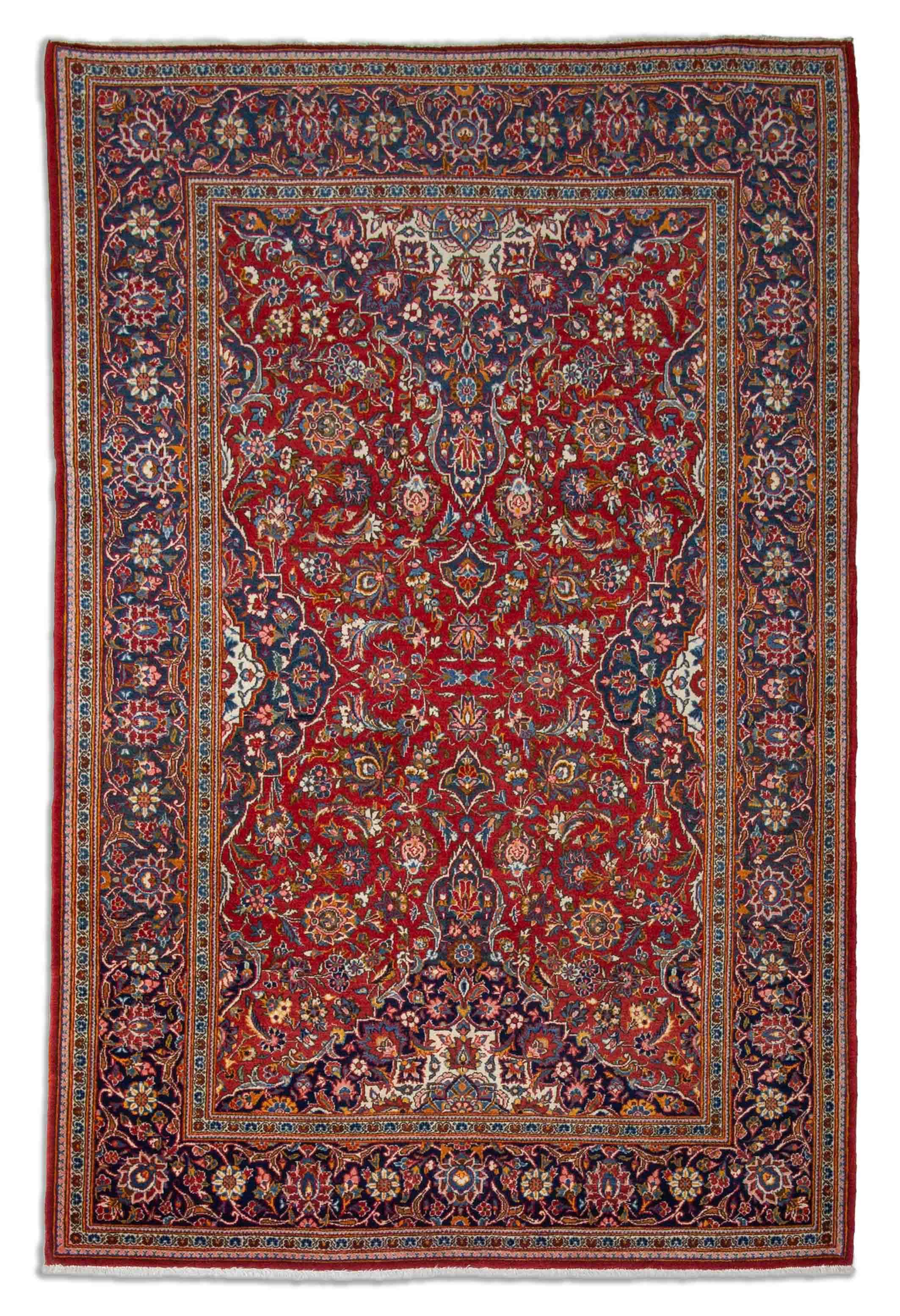 Eine Fotoaufnahme eines Keshan Teppichs.