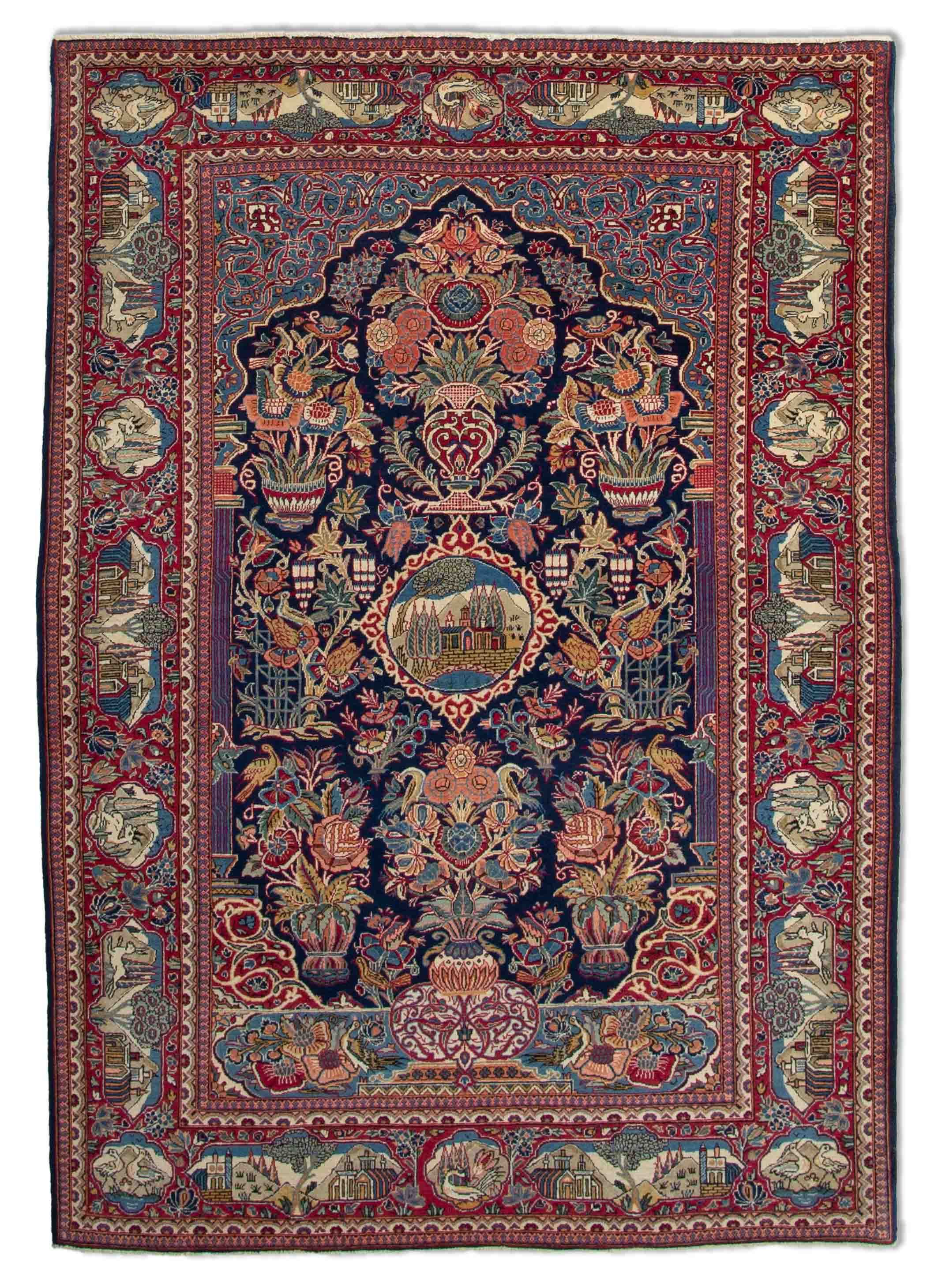 Eine Fotoaufnahme eines Keshan Teppichs.