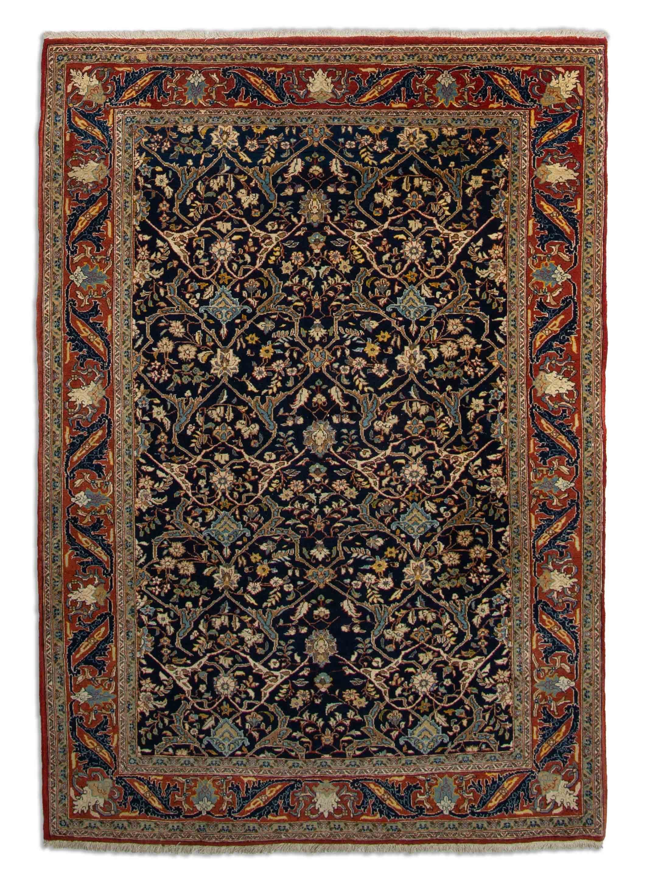 Eine Fotoaufnahme eines Sarough Teppichs.