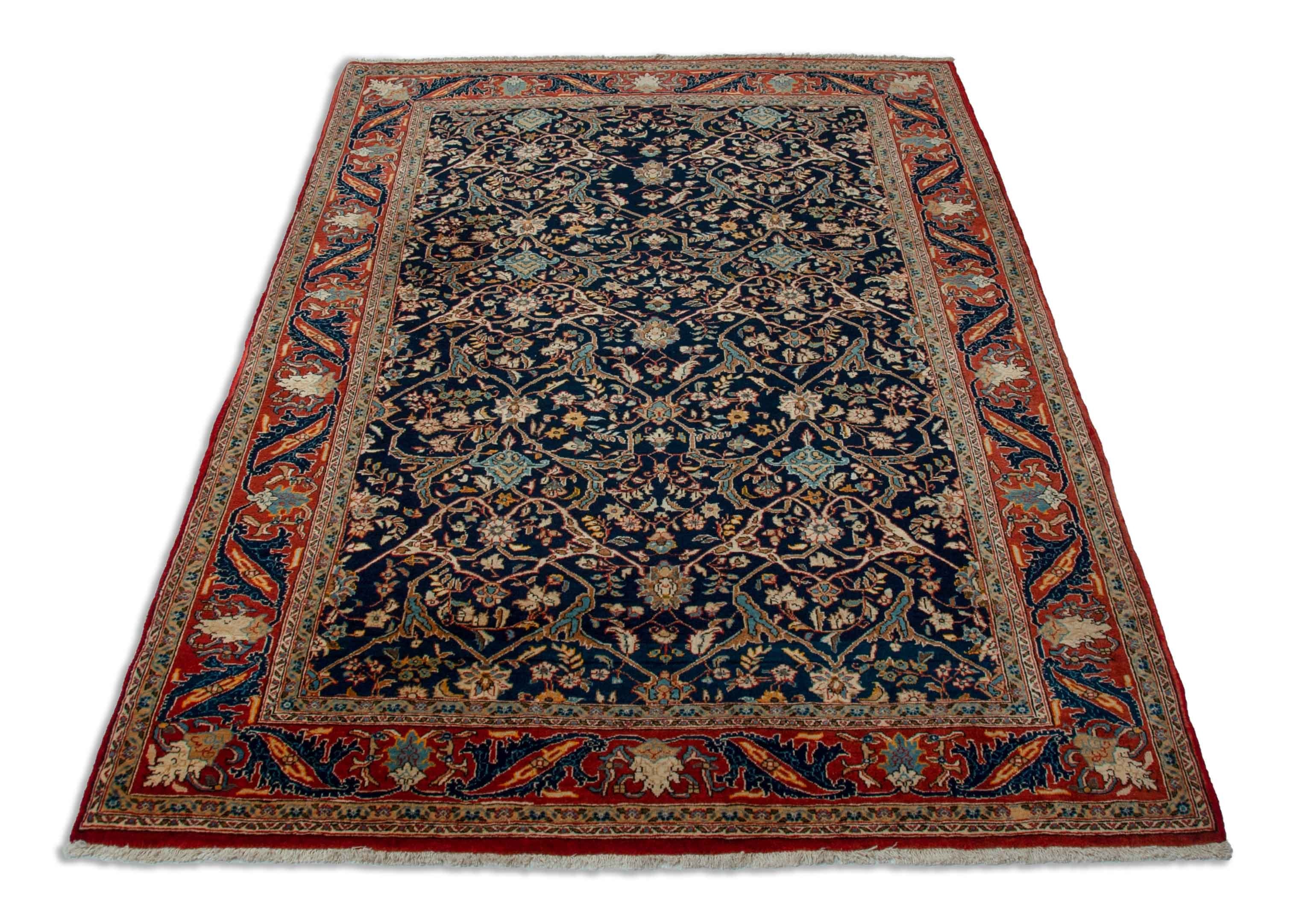 Eine Fotoaufnahme eines Sarough Teppichs.