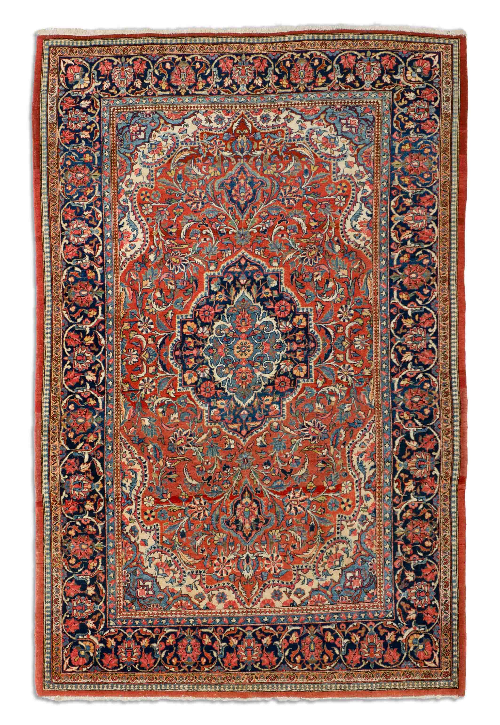 Eine Fotoaufnahme eines Sarough Teppichs.