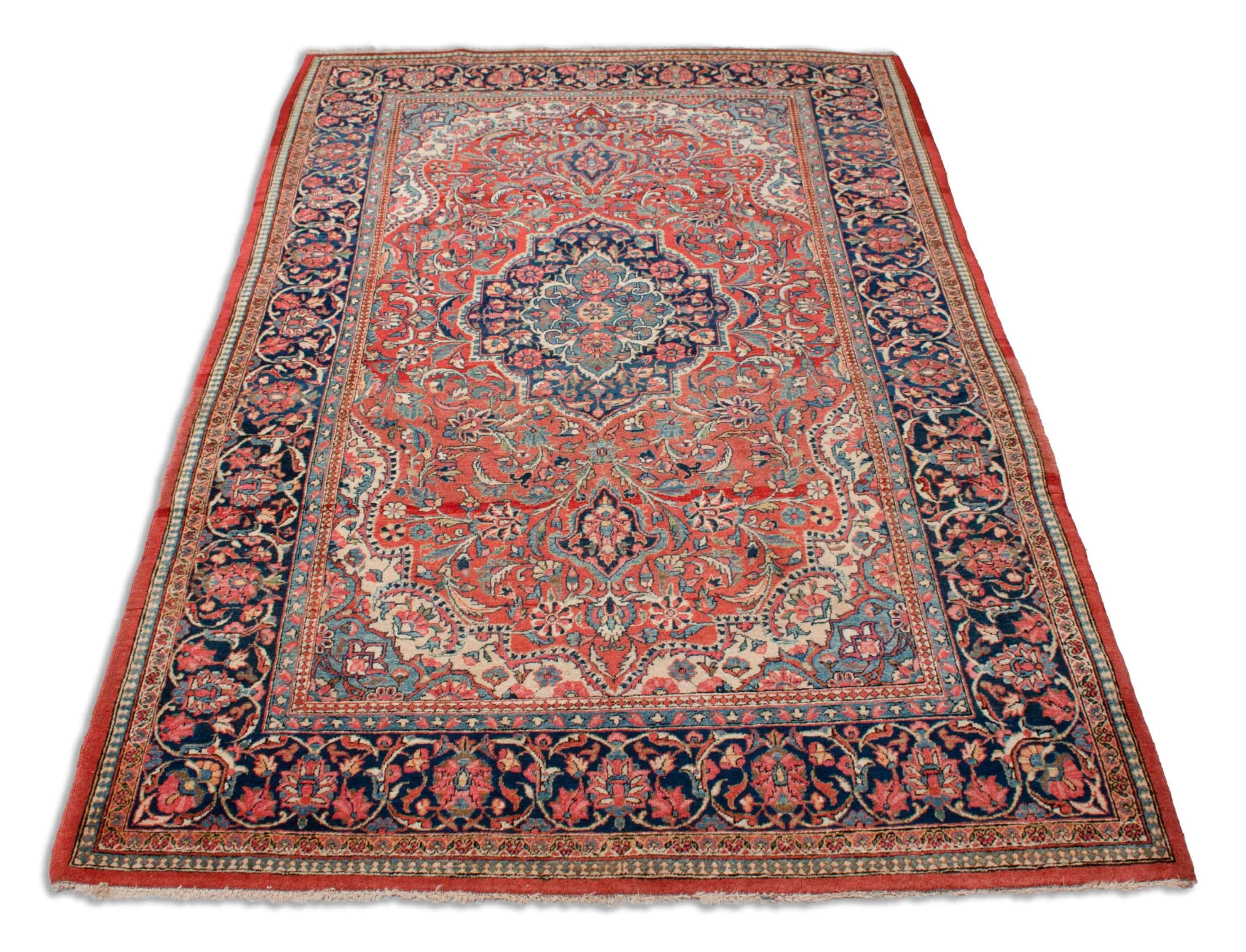 Eine Fotoaufnahme eines Sarough Teppichs.