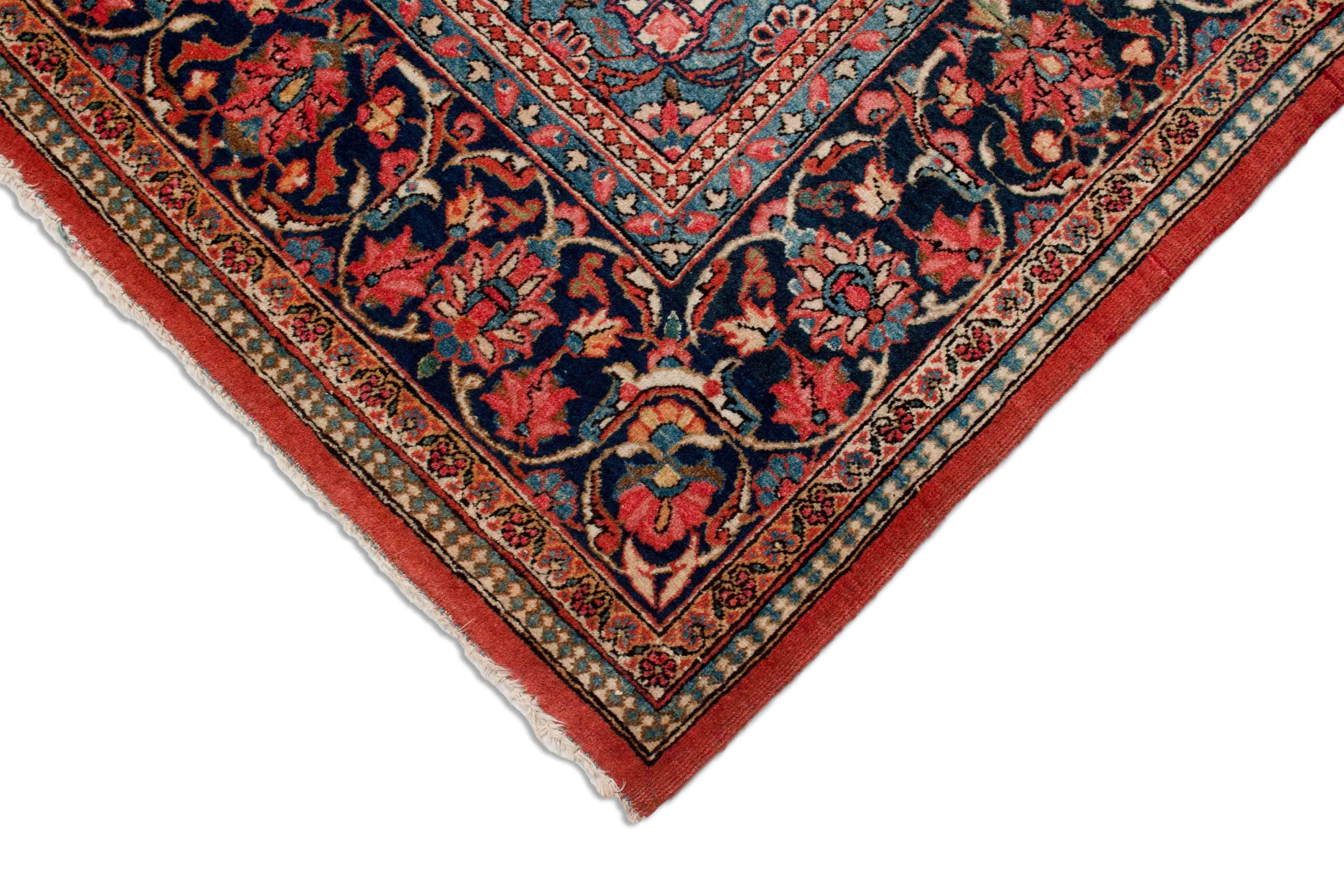 Eine Fotoaufnahme eines Sarough Teppichs.