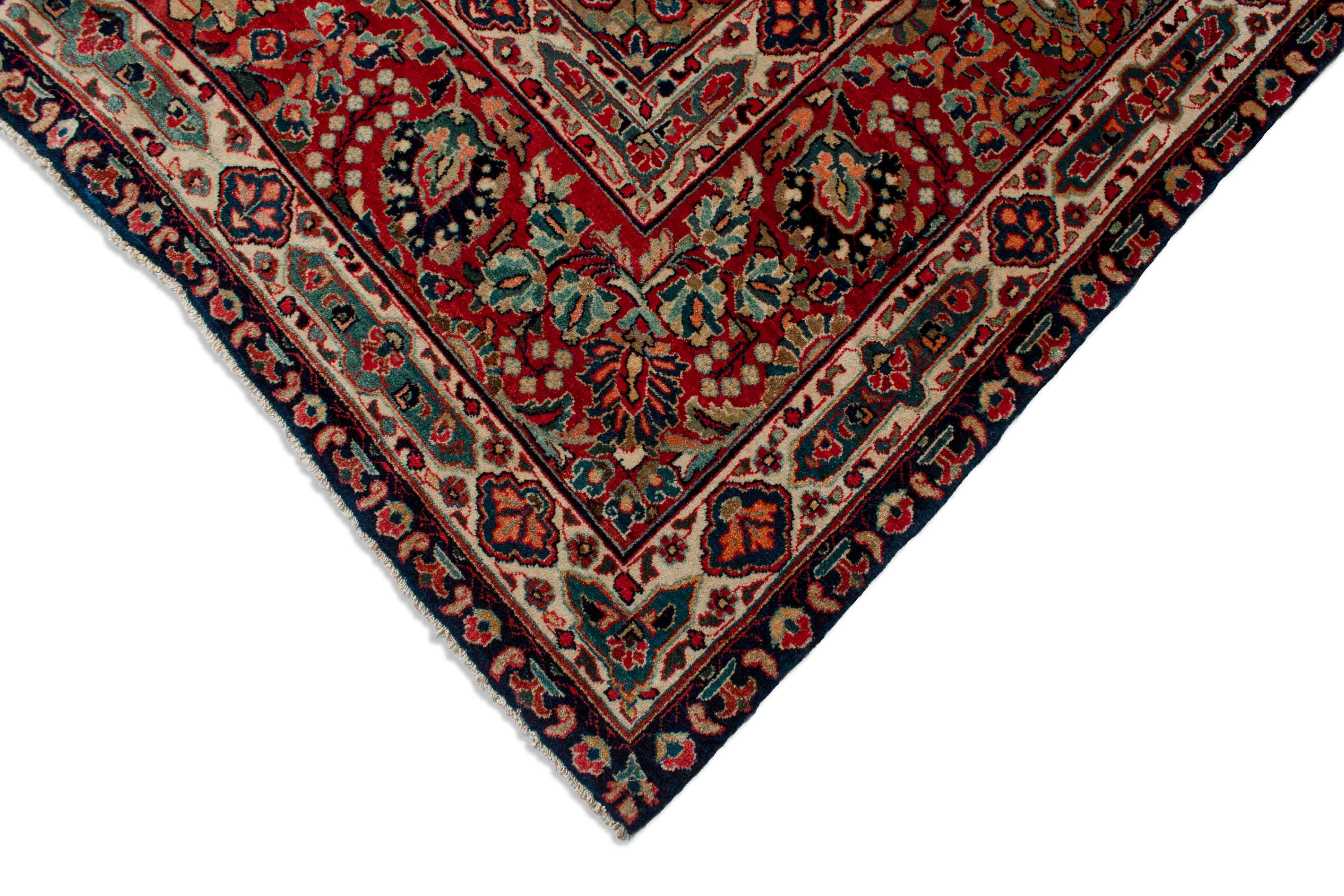 Eine Fotoaufnahme eines Sarough Teppichs.