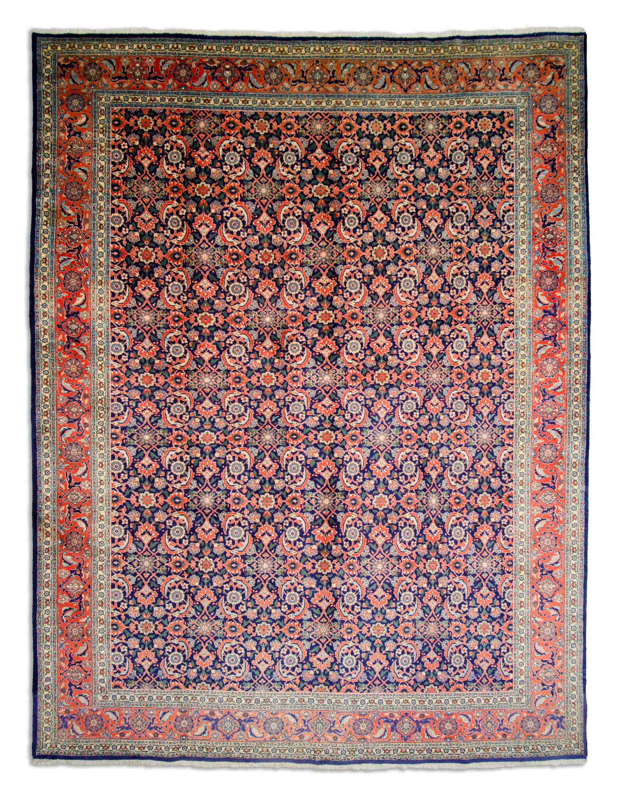 Eine Fotoaufnahme eines Täbriz Teppichs.