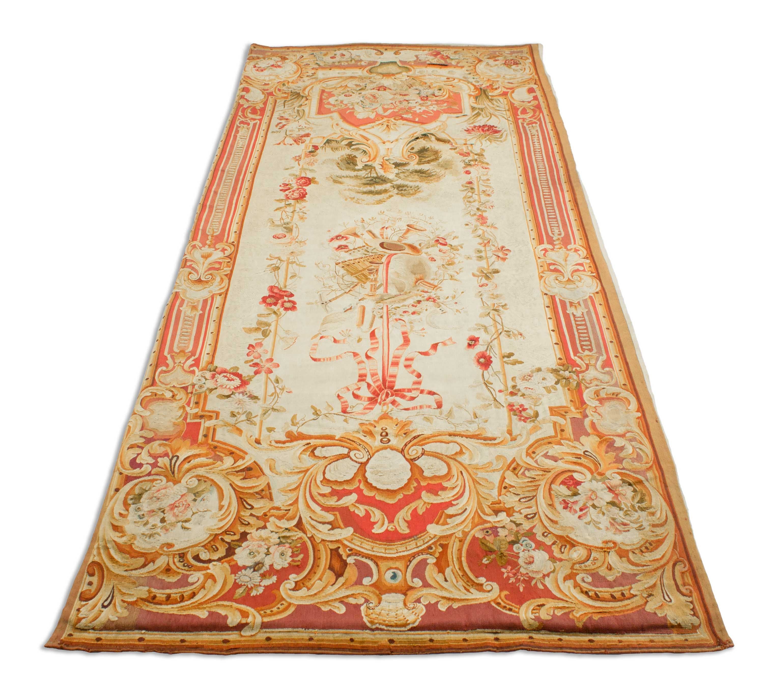 Eine Fotoaufnahme eines Aubusson Teppichs.