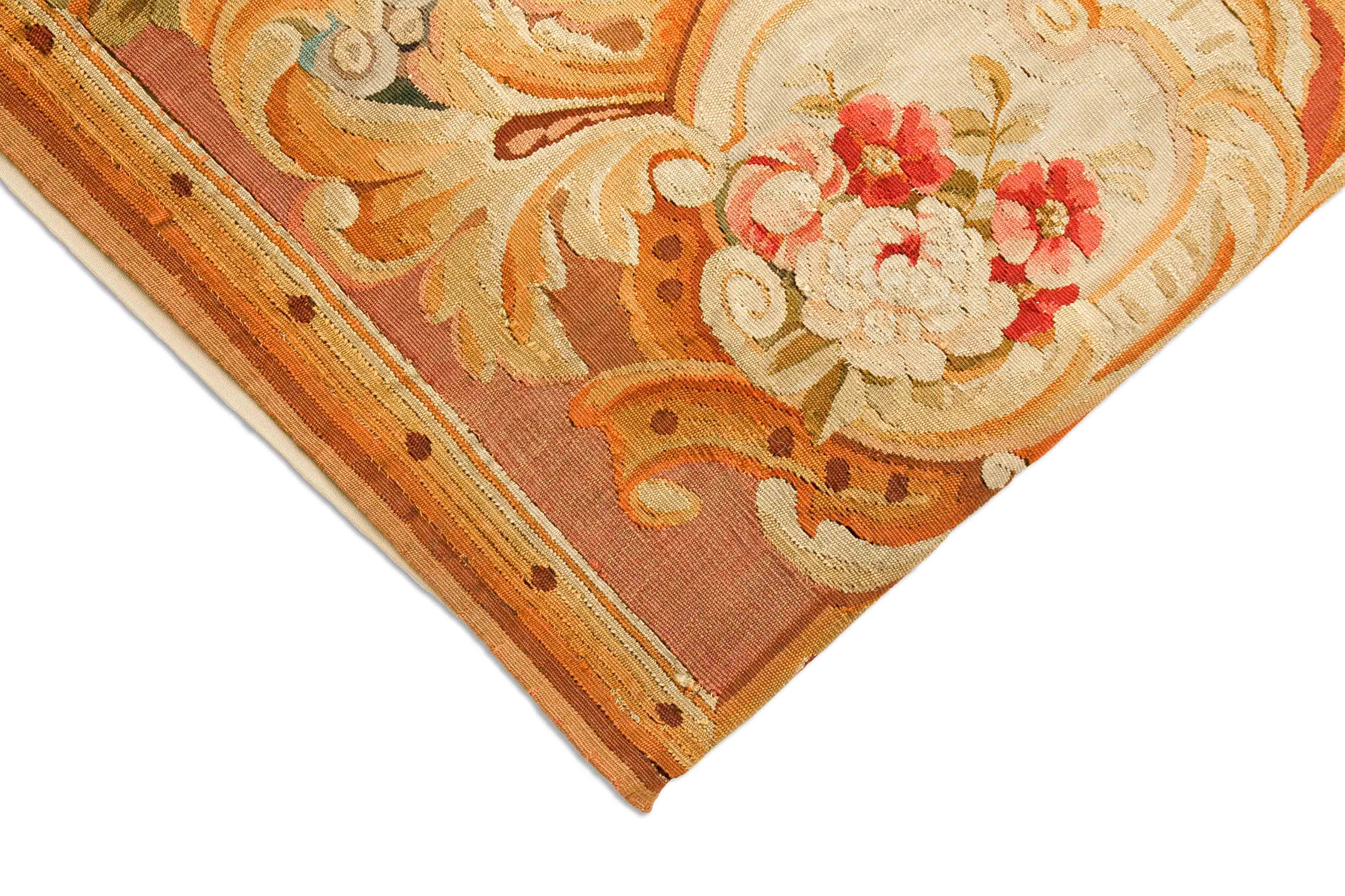 Eine Fotoaufnahme eines Aubusson Teppichs.