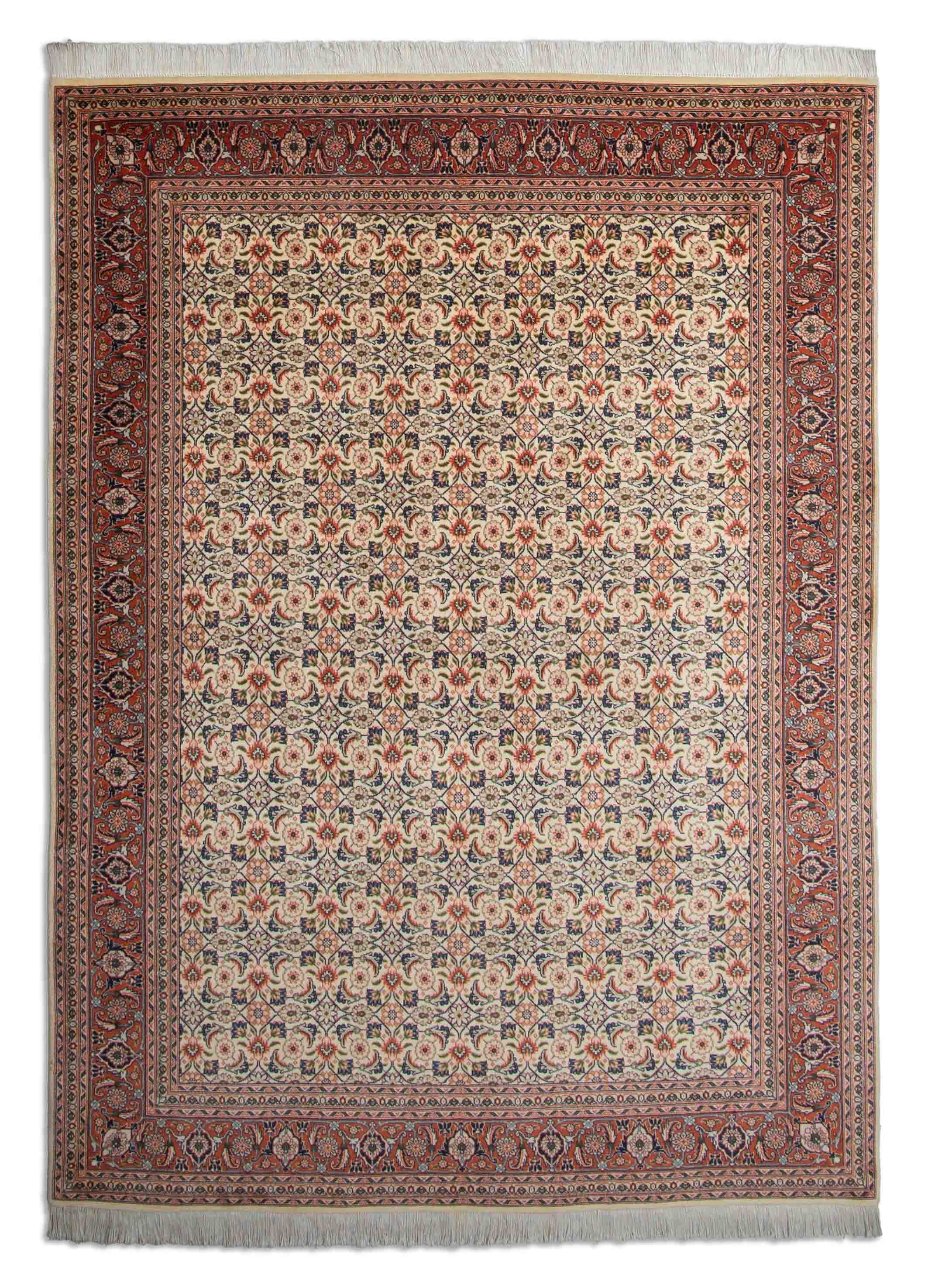 Eine Fotoaufnahme eines Täbriz Teppichs.