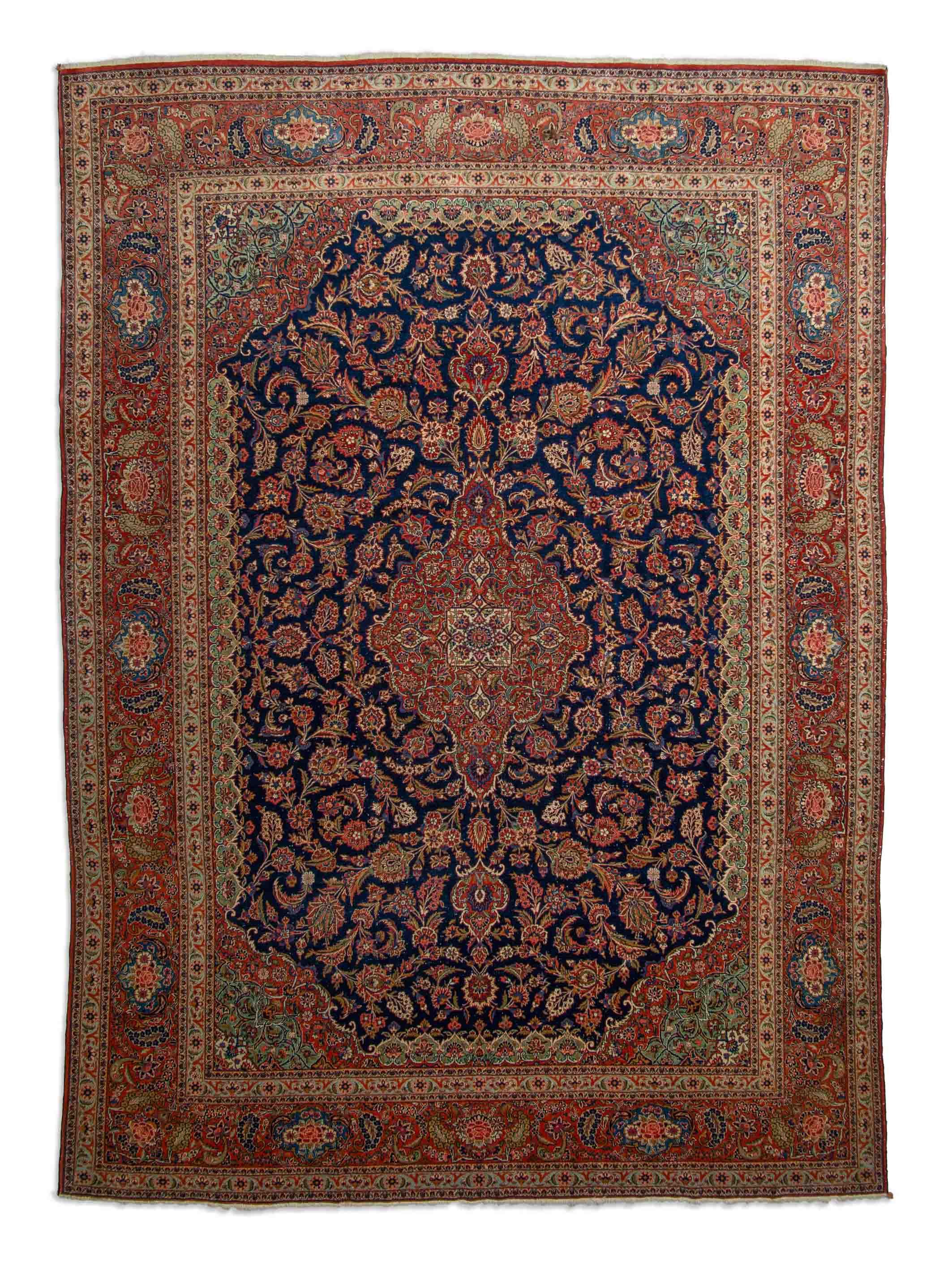 Eine Fotoaufnahme eines Keshan Teppichs.