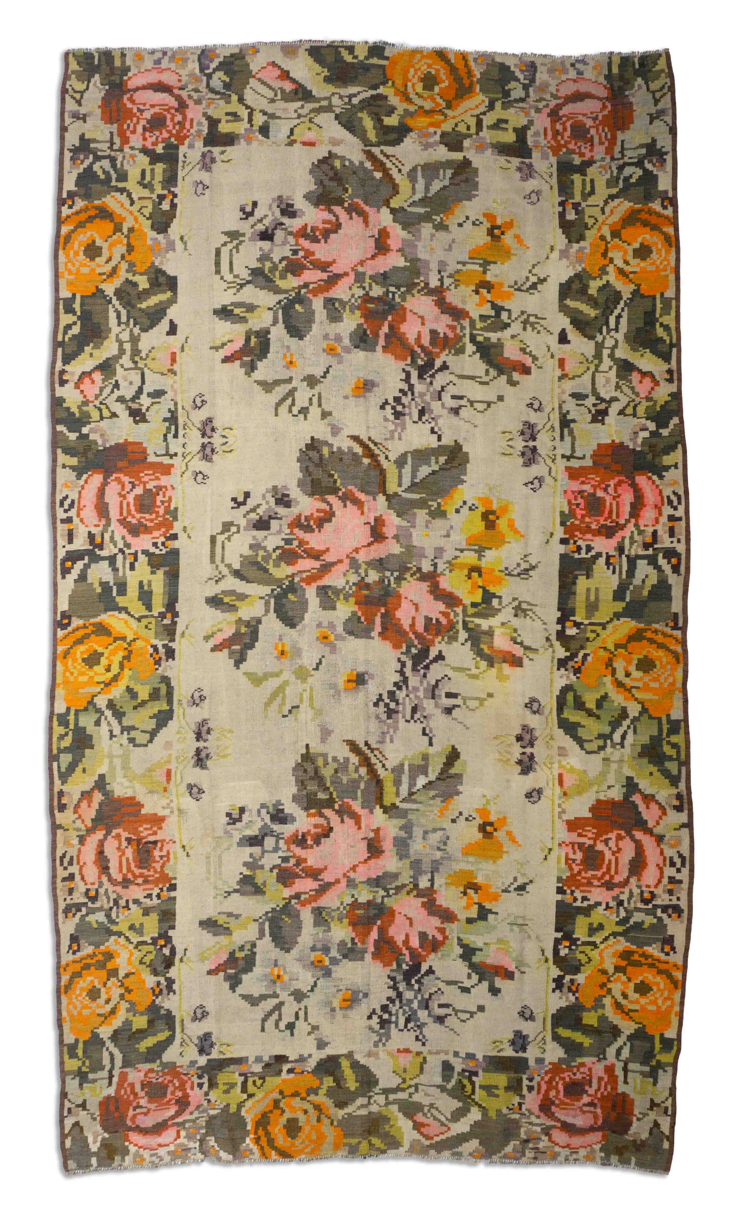 Eine Fotoaufnahme eines Kelim Teppichs.