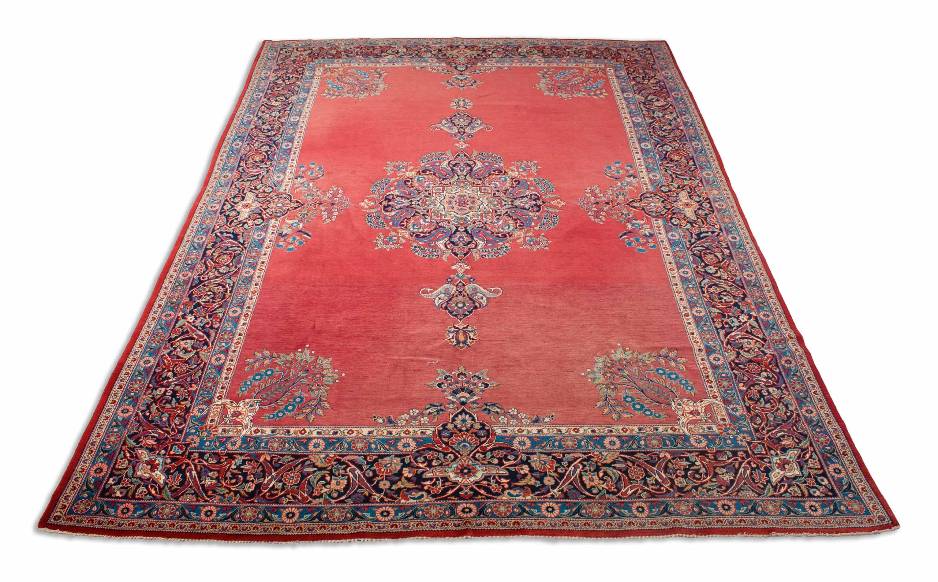 Eine Fotoaufnahme eines Keshan Teppichs.