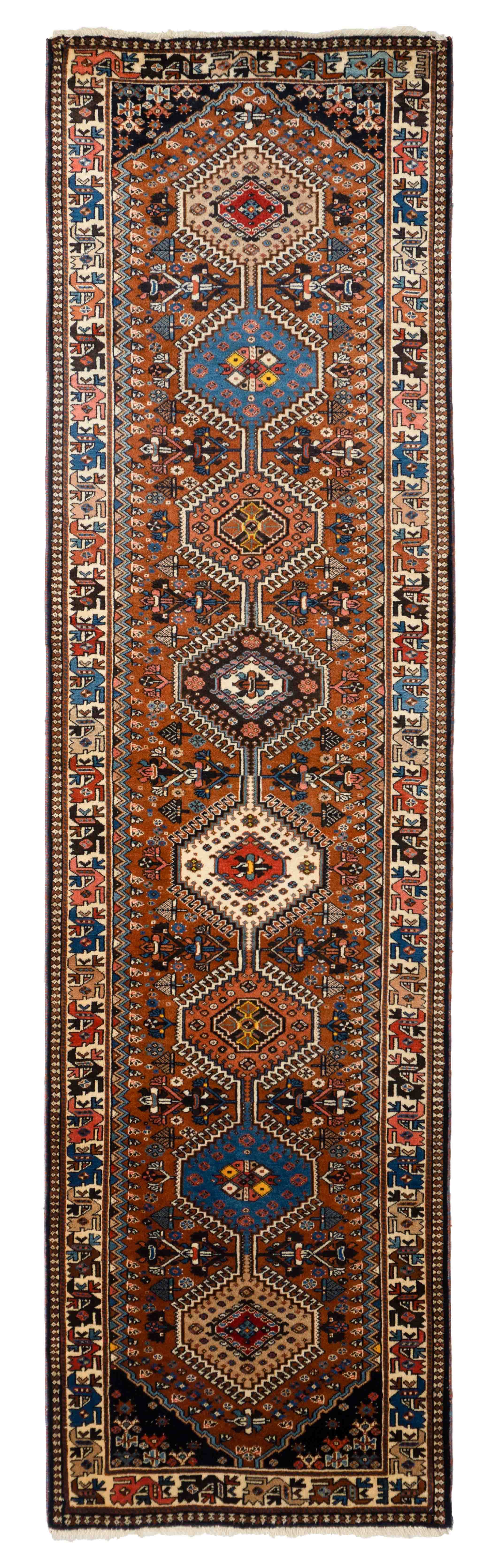 Eine Fotoaufnahme eines Yalameh Teppichs.