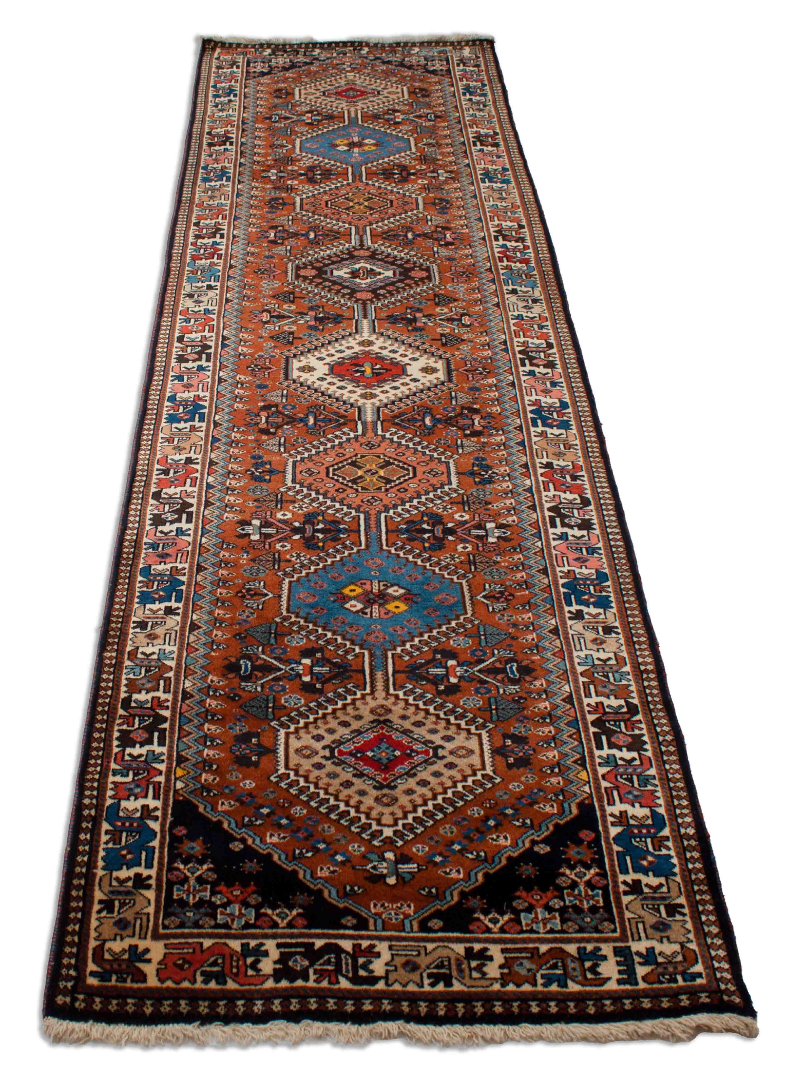 Eine Fotoaufnahme eines Yalameh Teppichs.