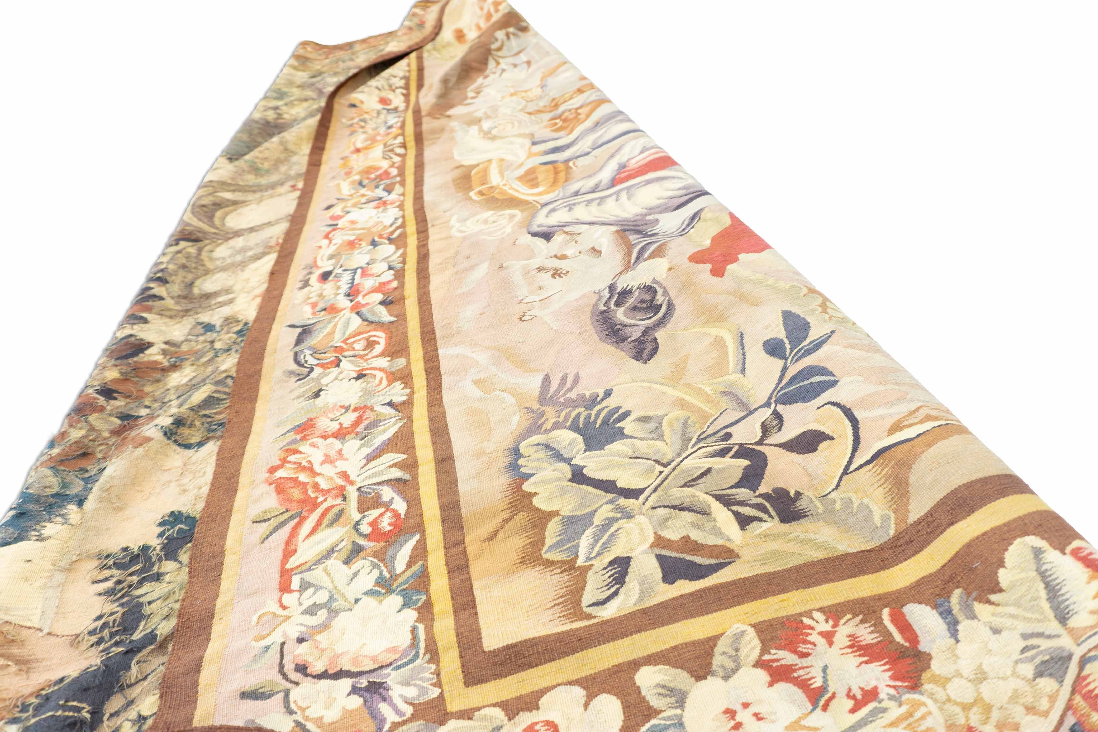 Eine Fotoaufnahme eines Tapisserie Teppich Teppichs.