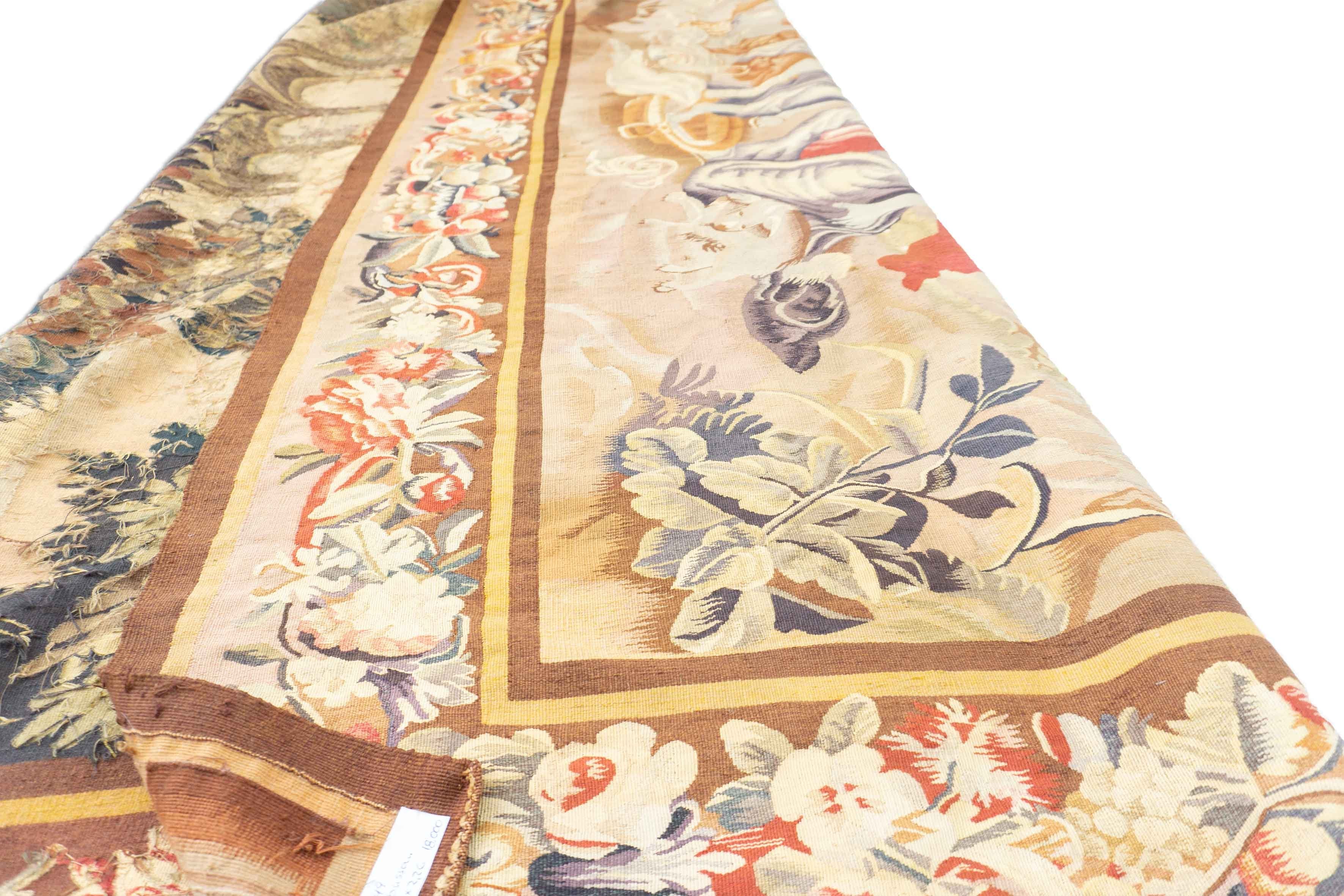 Eine Fotoaufnahme eines Tapisserie Teppich Teppichs.