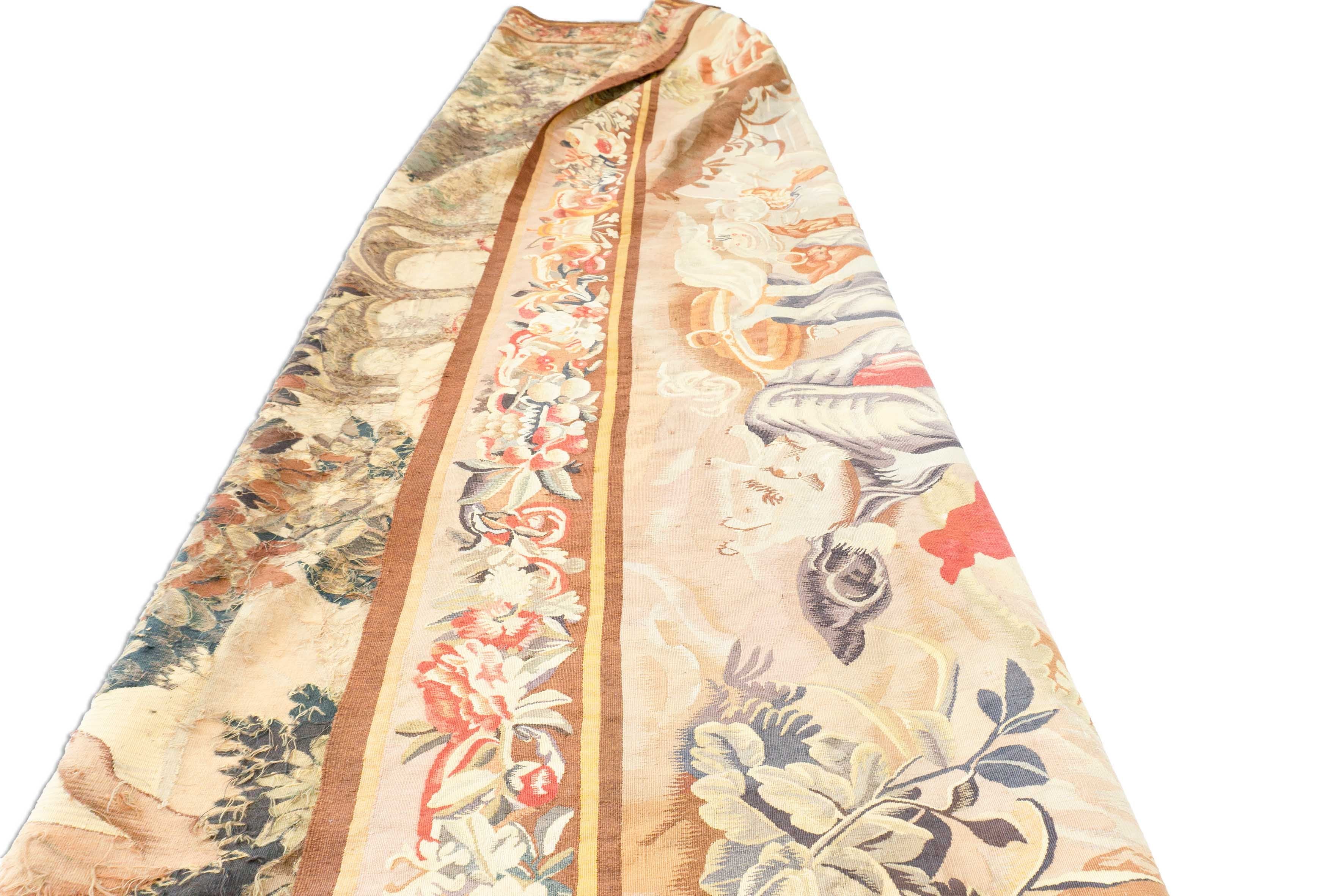 Eine Fotoaufnahme eines Tapisserie Teppich Teppichs.