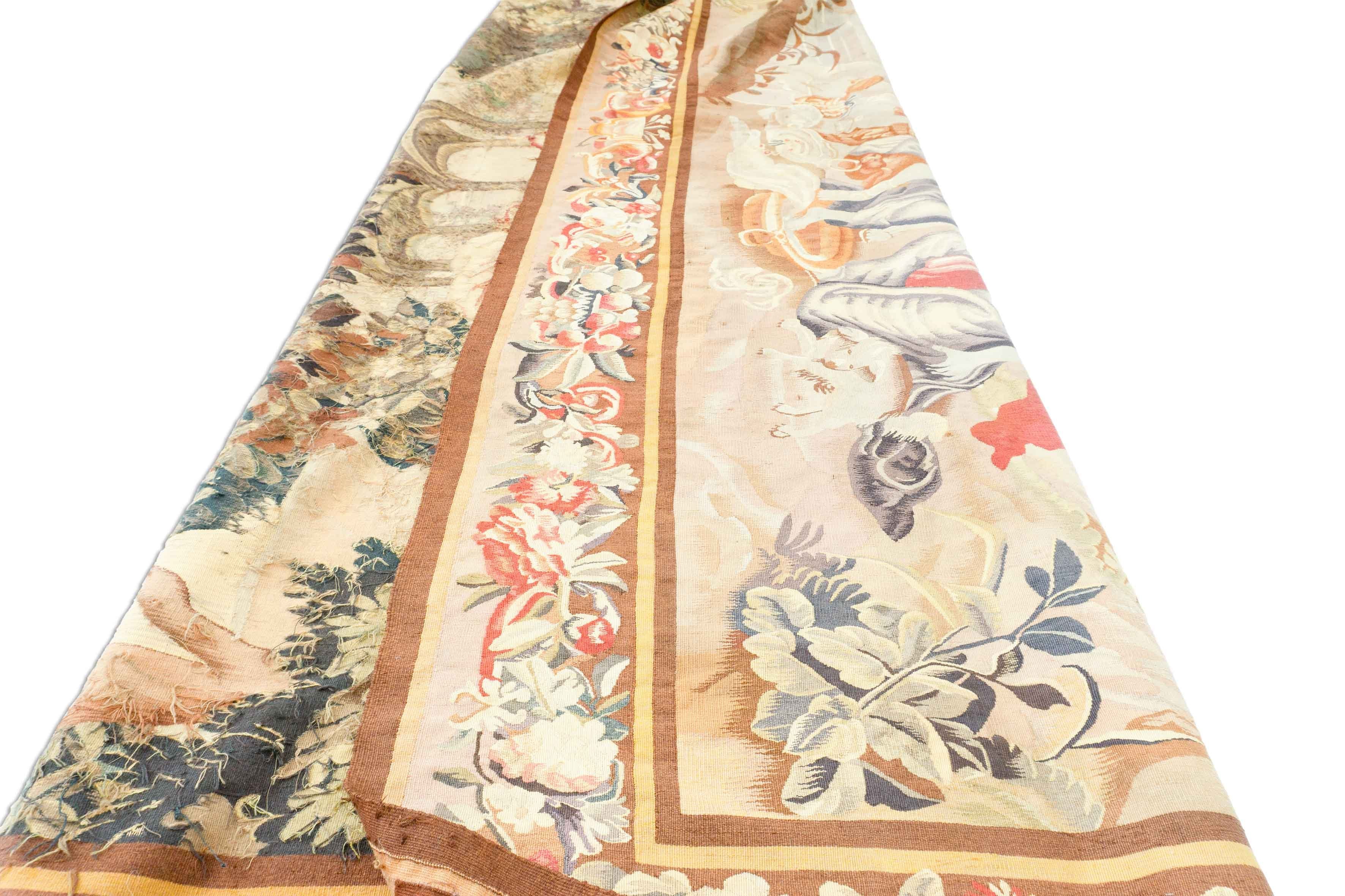 Eine Fotoaufnahme eines Tapisserie Teppich Teppichs.