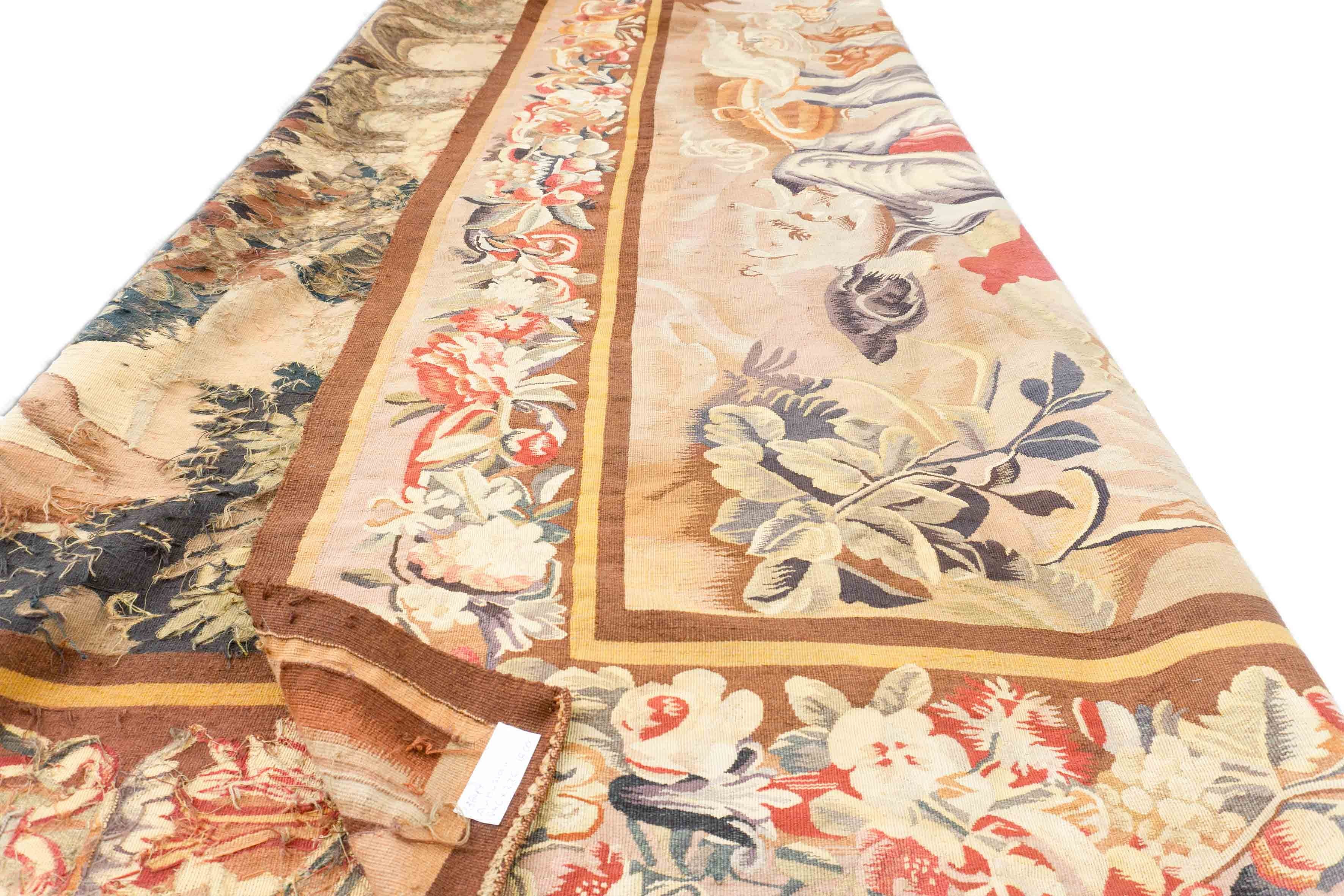 Eine Fotoaufnahme eines Tapisserie Teppich Teppichs.