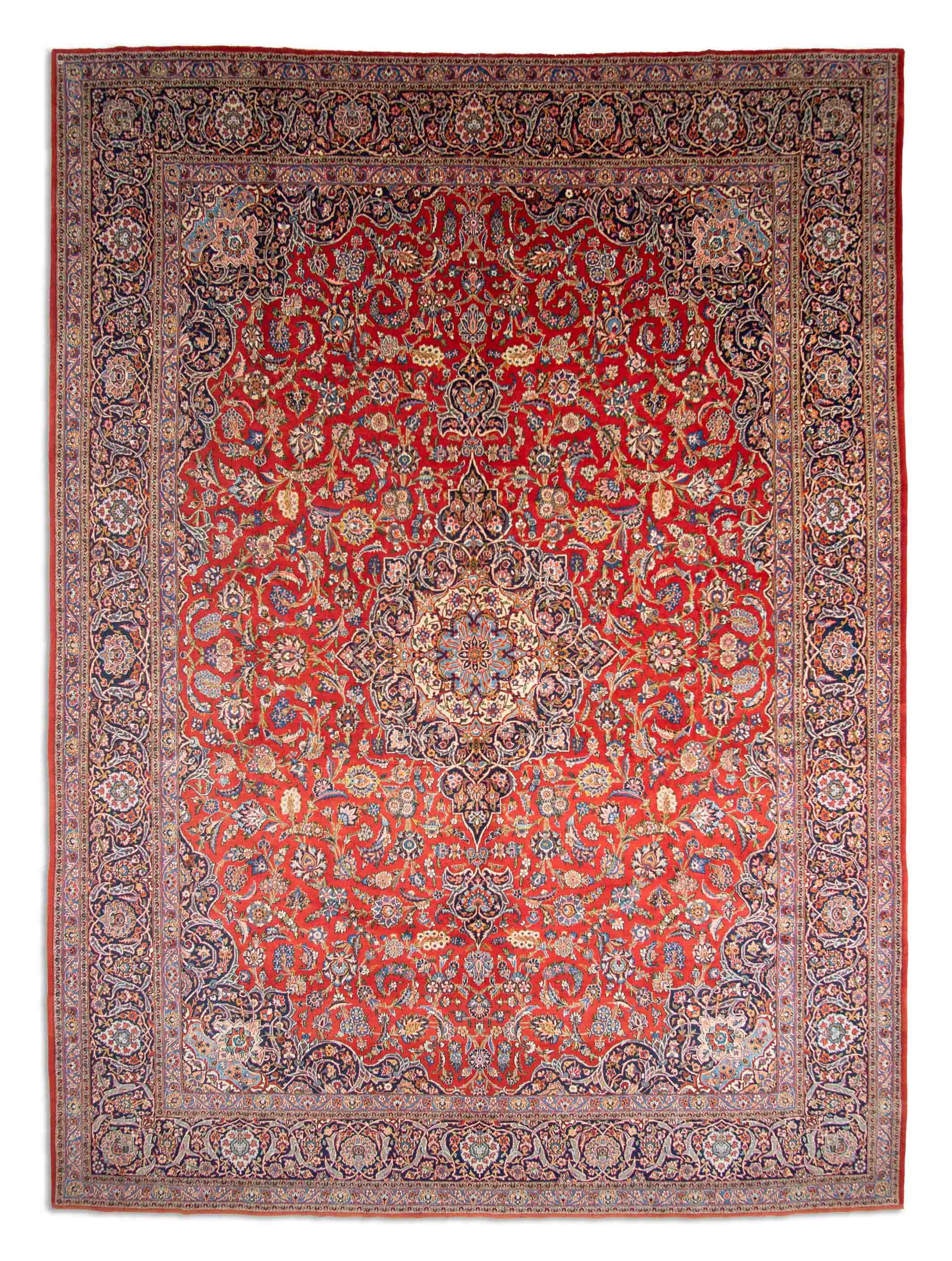 Eine Fotoaufnahme eines Keshan Teppichs.