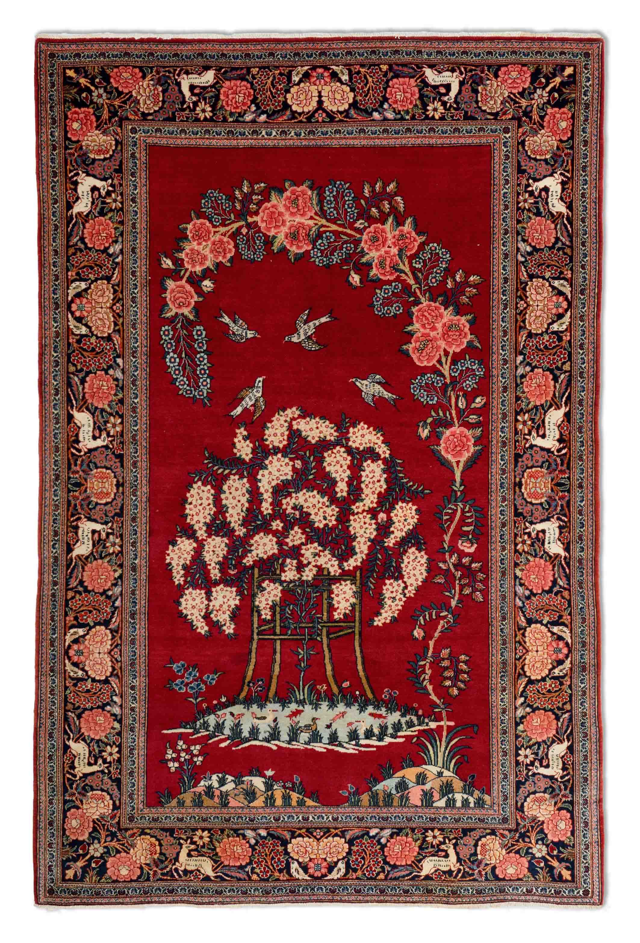 Eine Fotoaufnahme eines Keshan Teppichs.