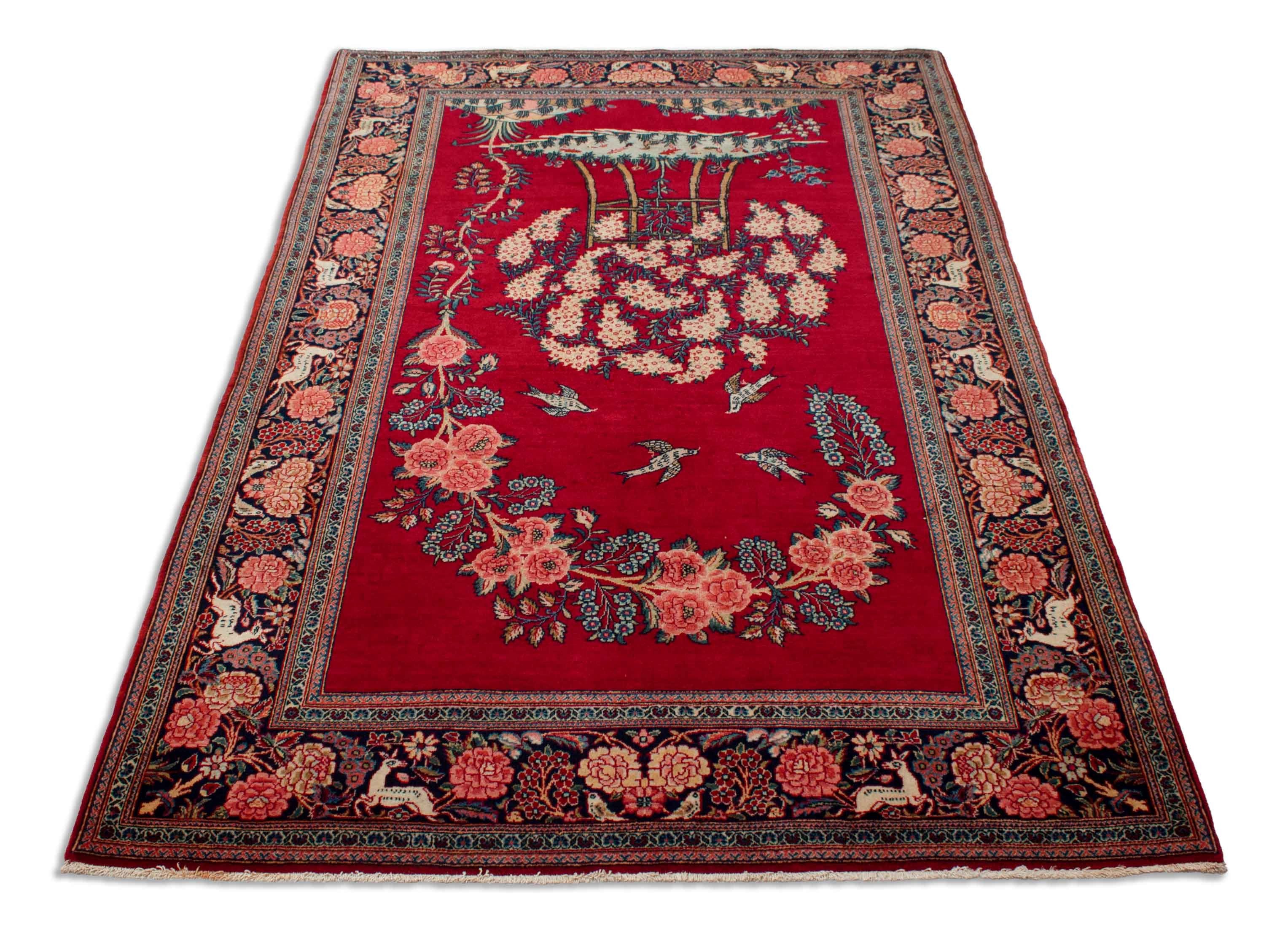 Eine Fotoaufnahme eines Keshan Teppichs.