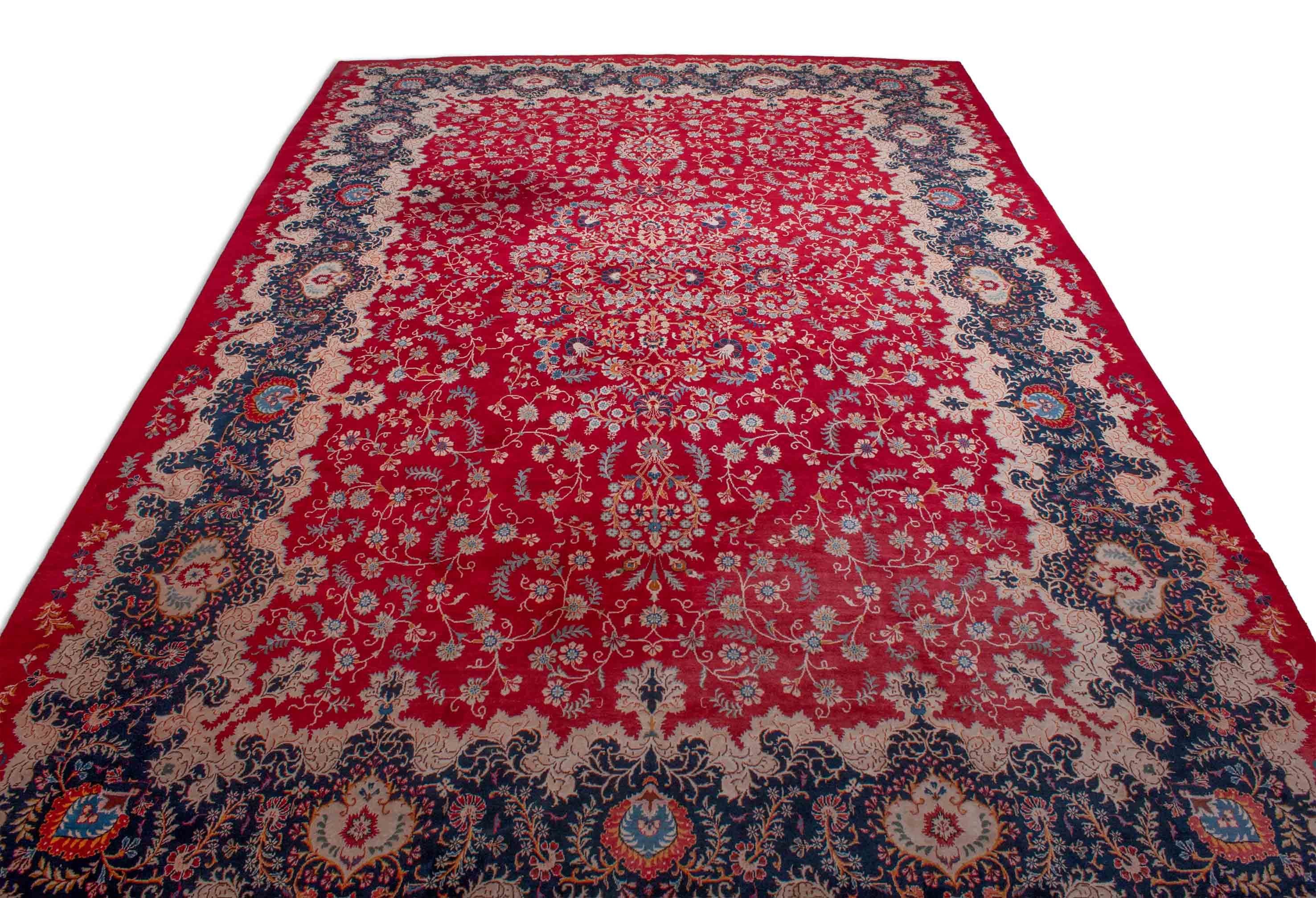 Eine Fotoaufnahme eines Keshan Teppichs.