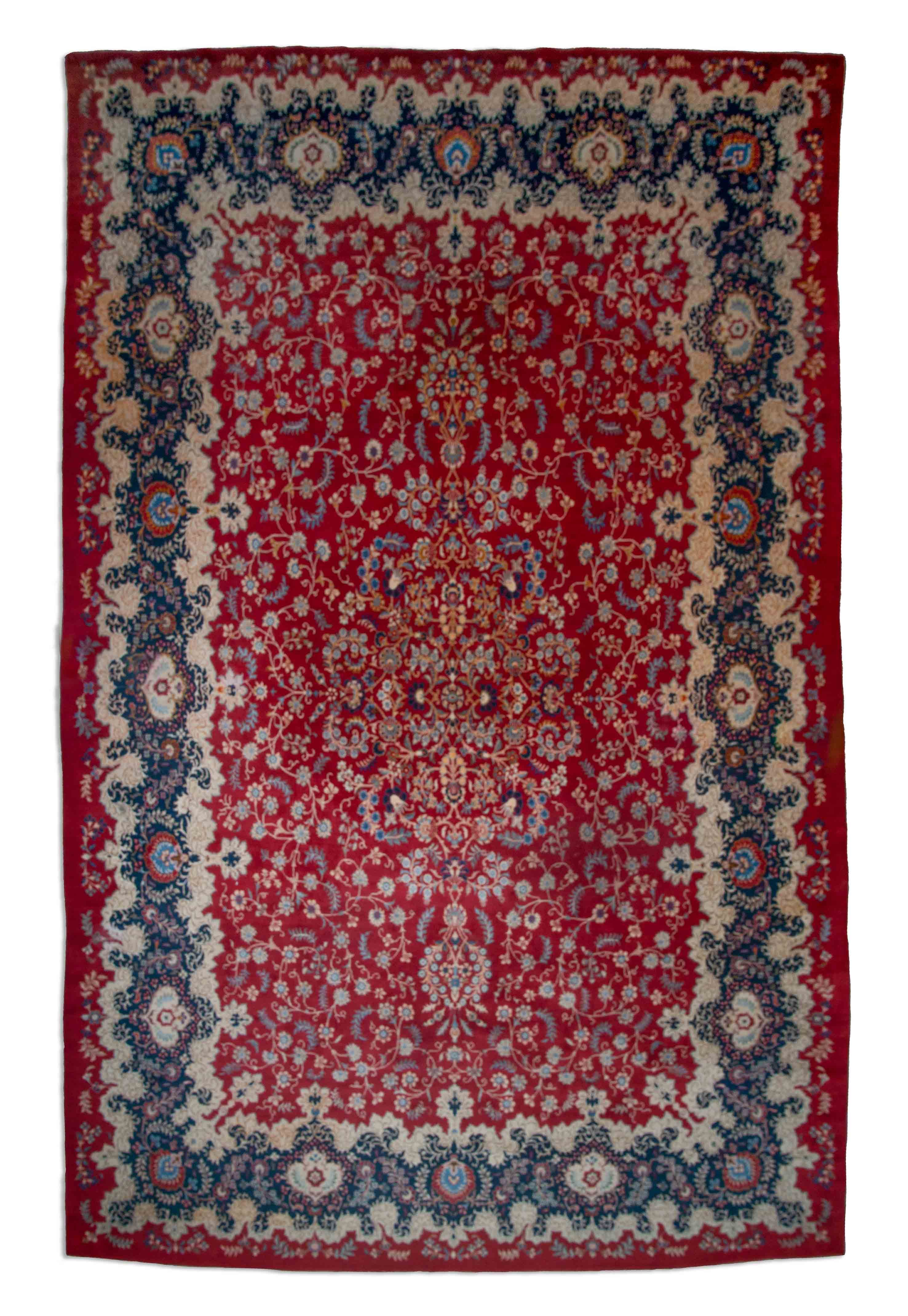 Eine Fotoaufnahme eines Keshan Teppichs.