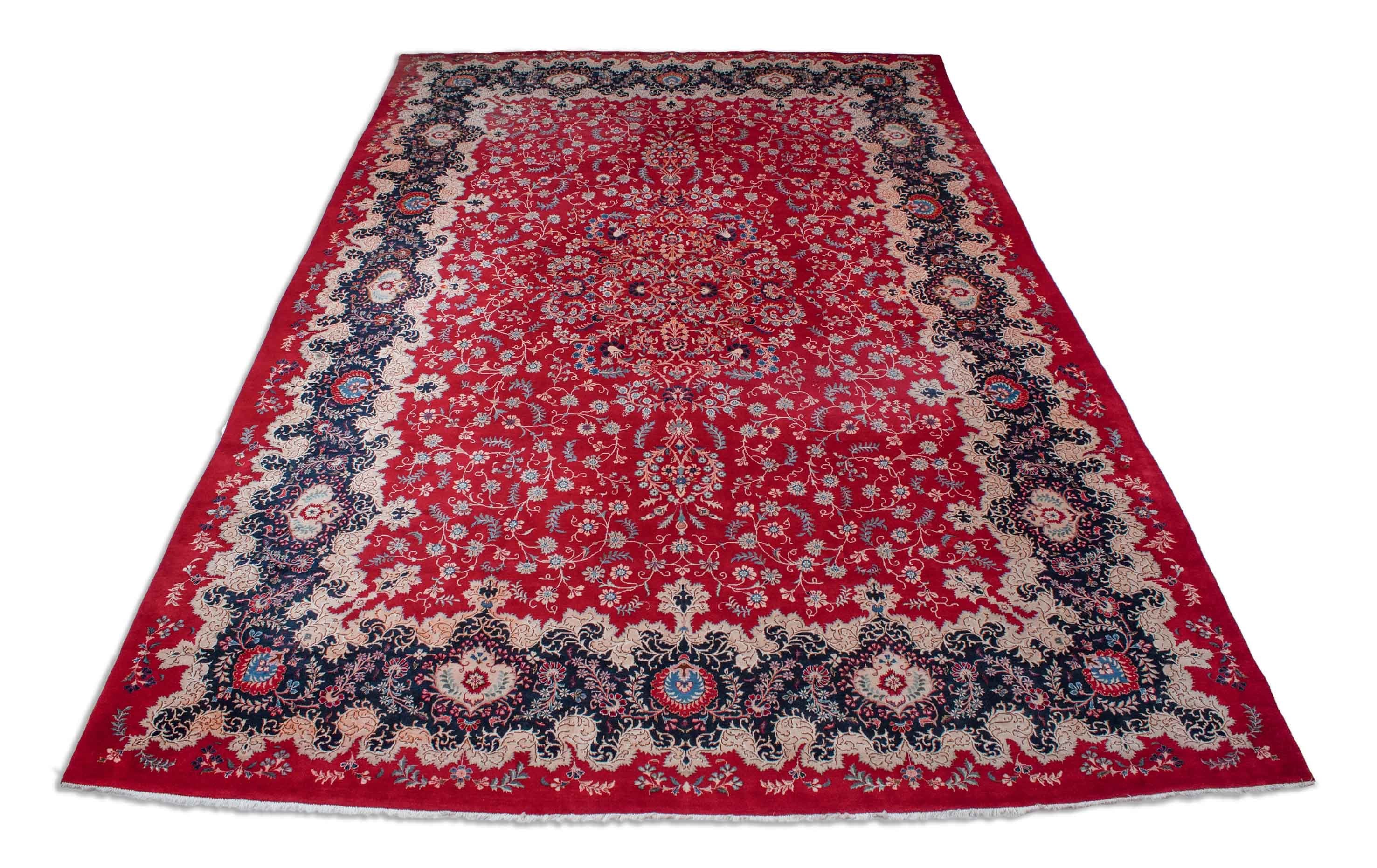 Eine Fotoaufnahme eines Keshan Teppichs.