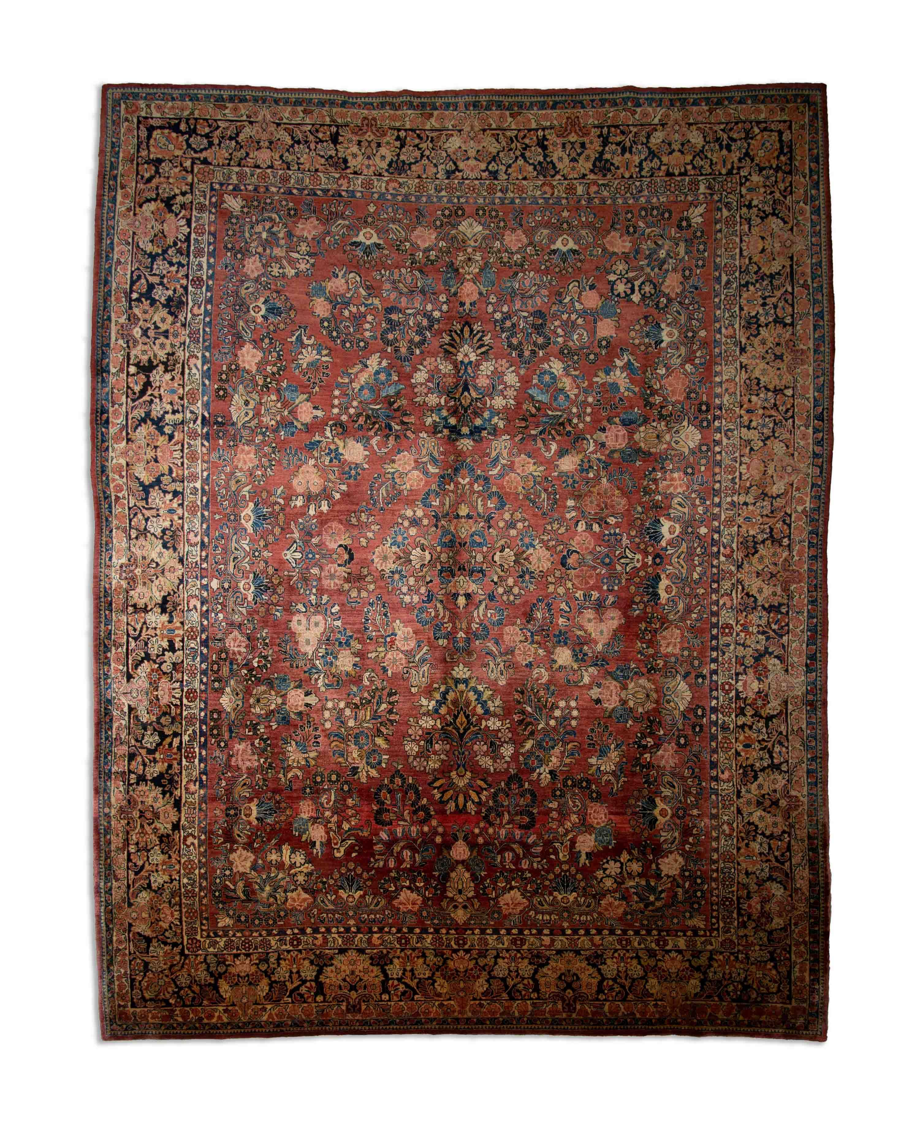 Eine Fotoaufnahme eines Re-Import Sarough Teppichs.