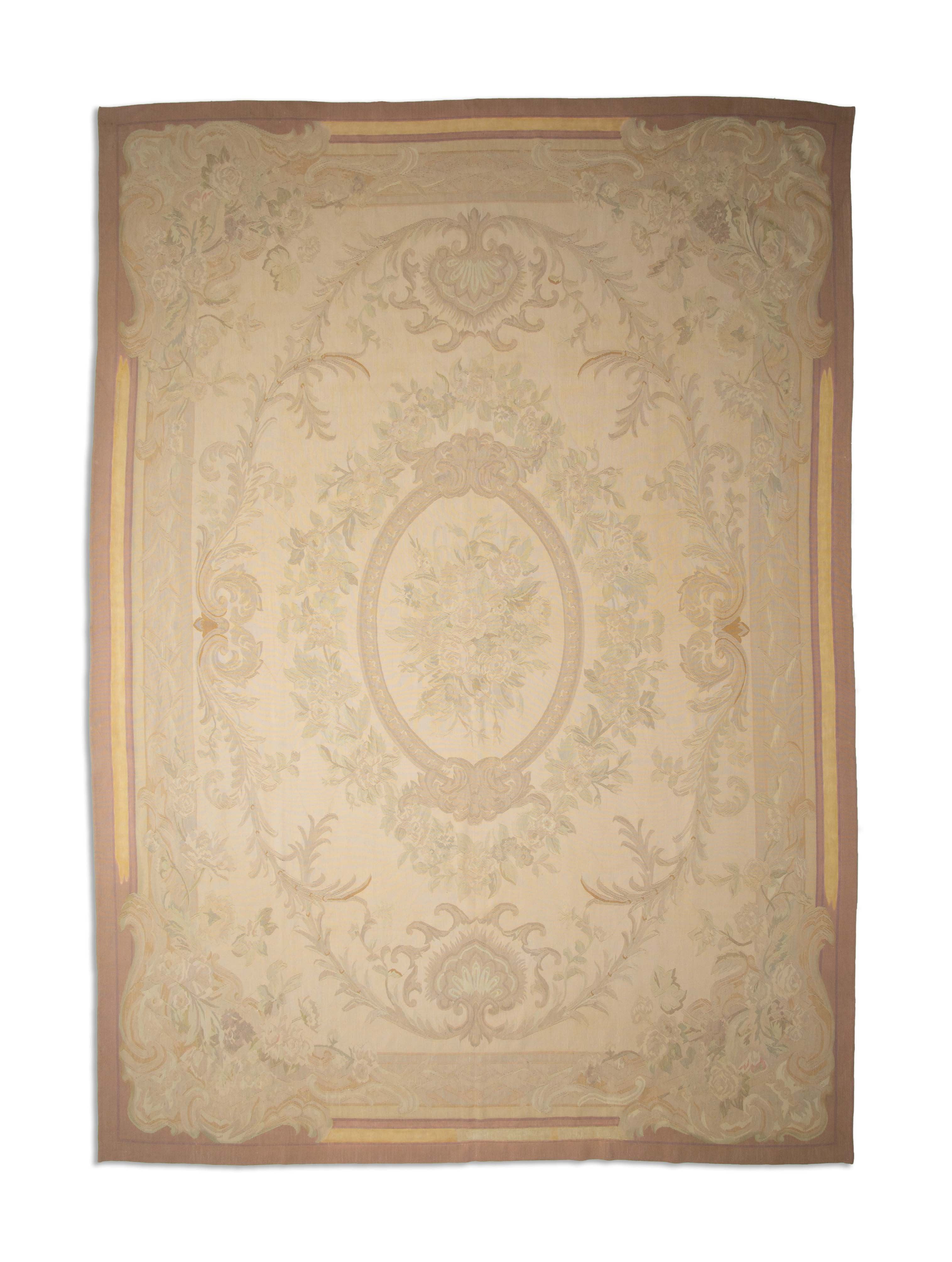 Eine Fotoaufnahme eines Aubusson Teppichs.