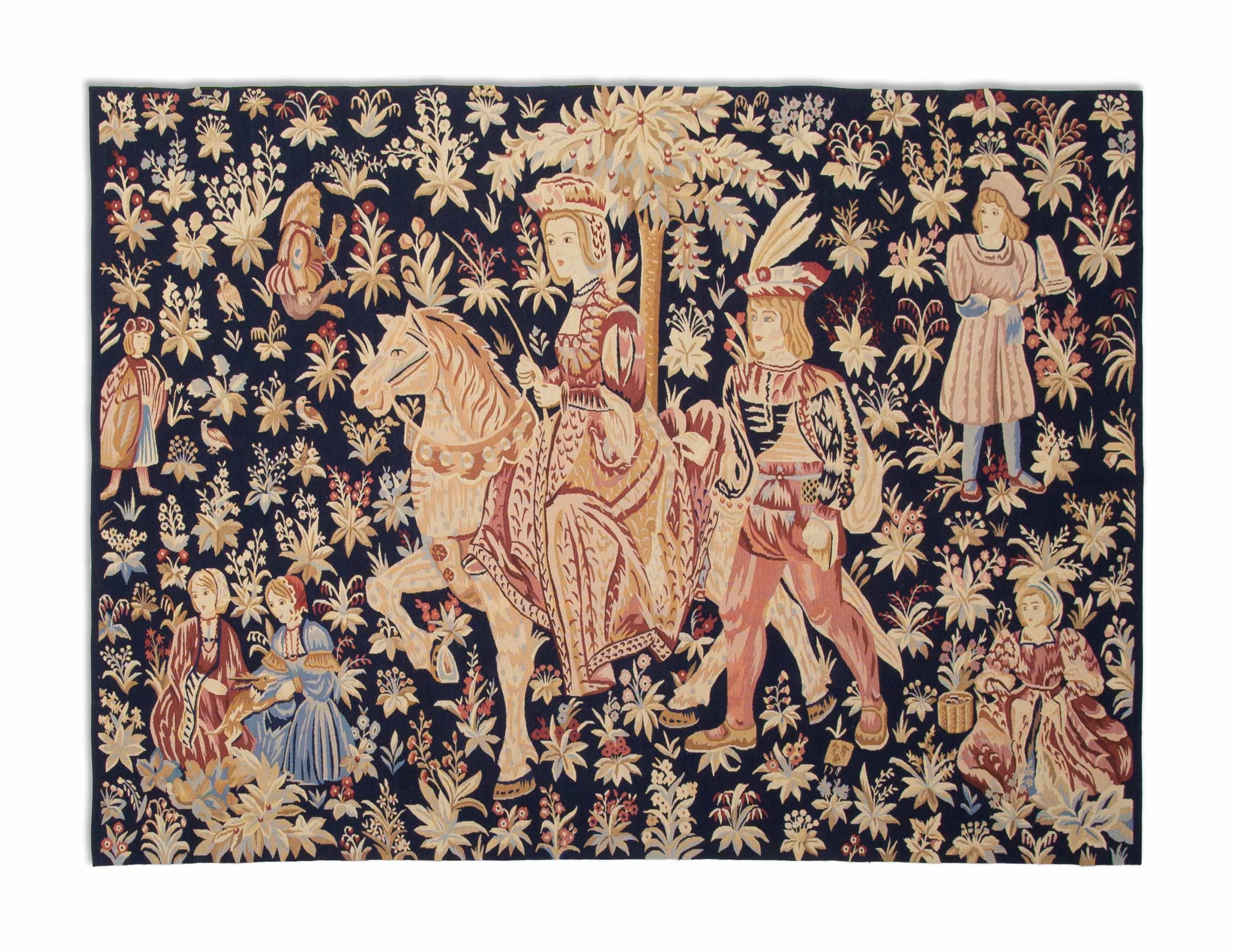 Eine Fotoaufnahme eines Aubusson Teppichs.