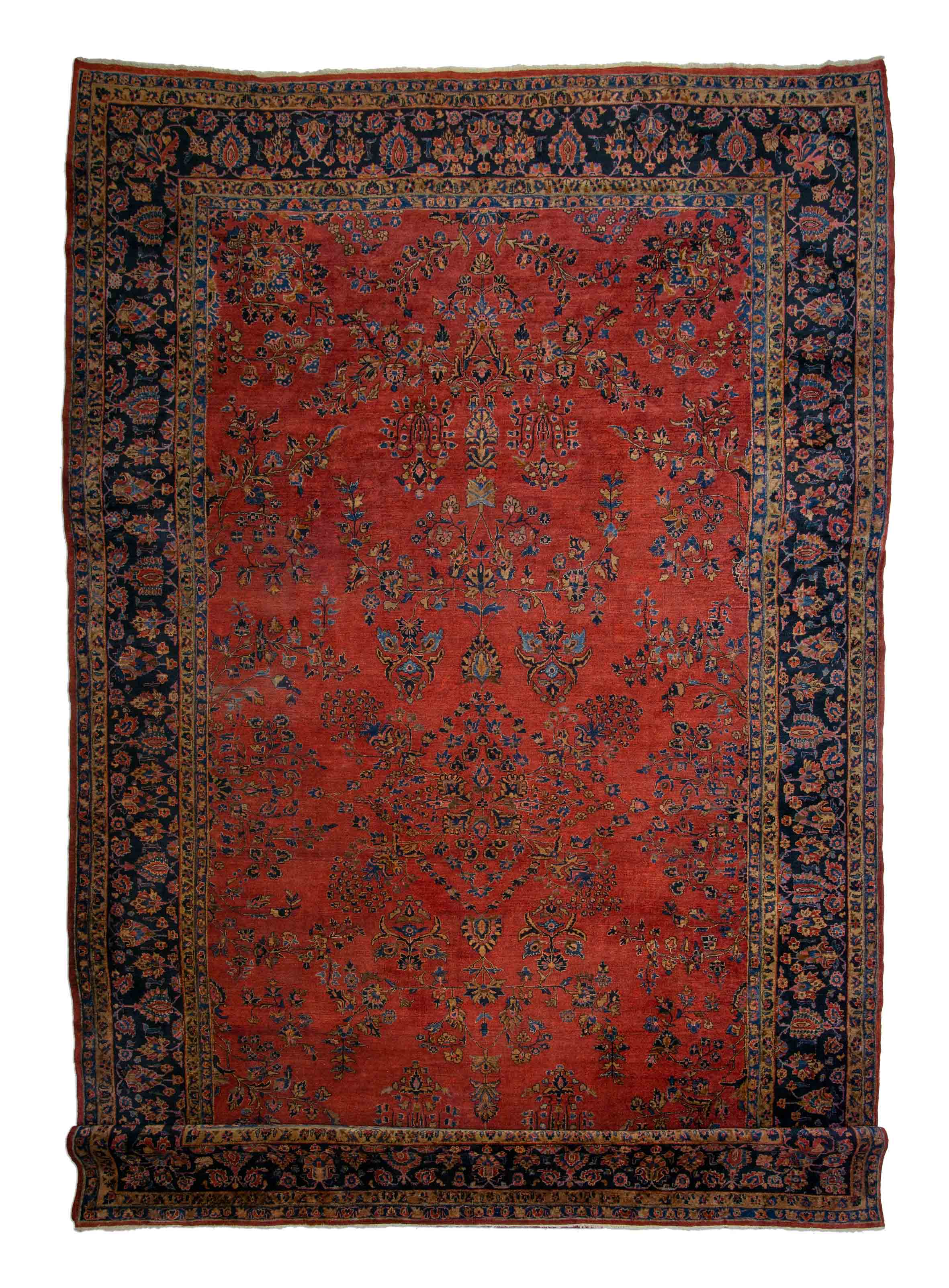 Eine Fotoaufnahme eines Re-Import Sarough Teppichs.