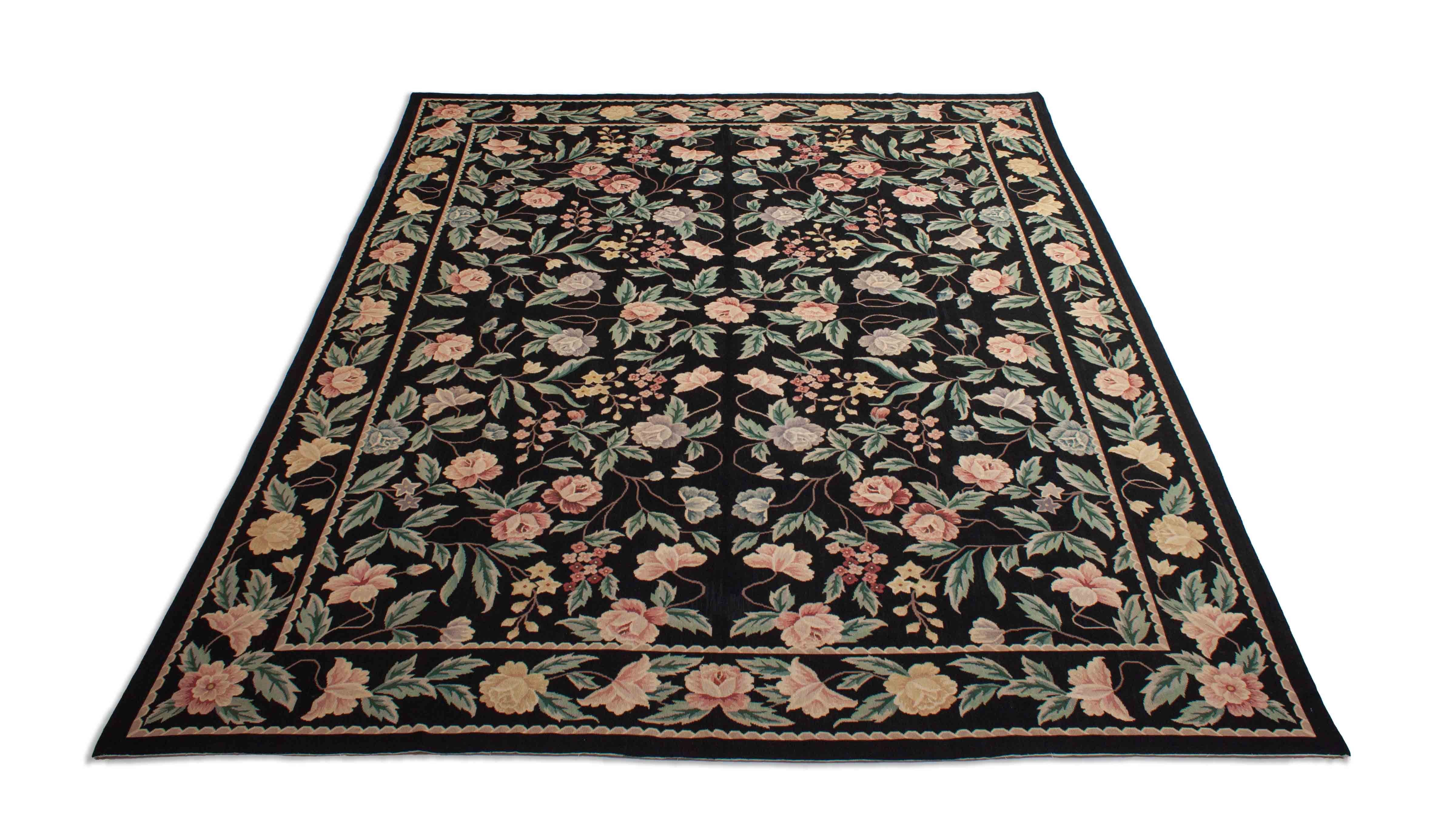 Eine Fotoaufnahme eines Needlepoint Teppichs.