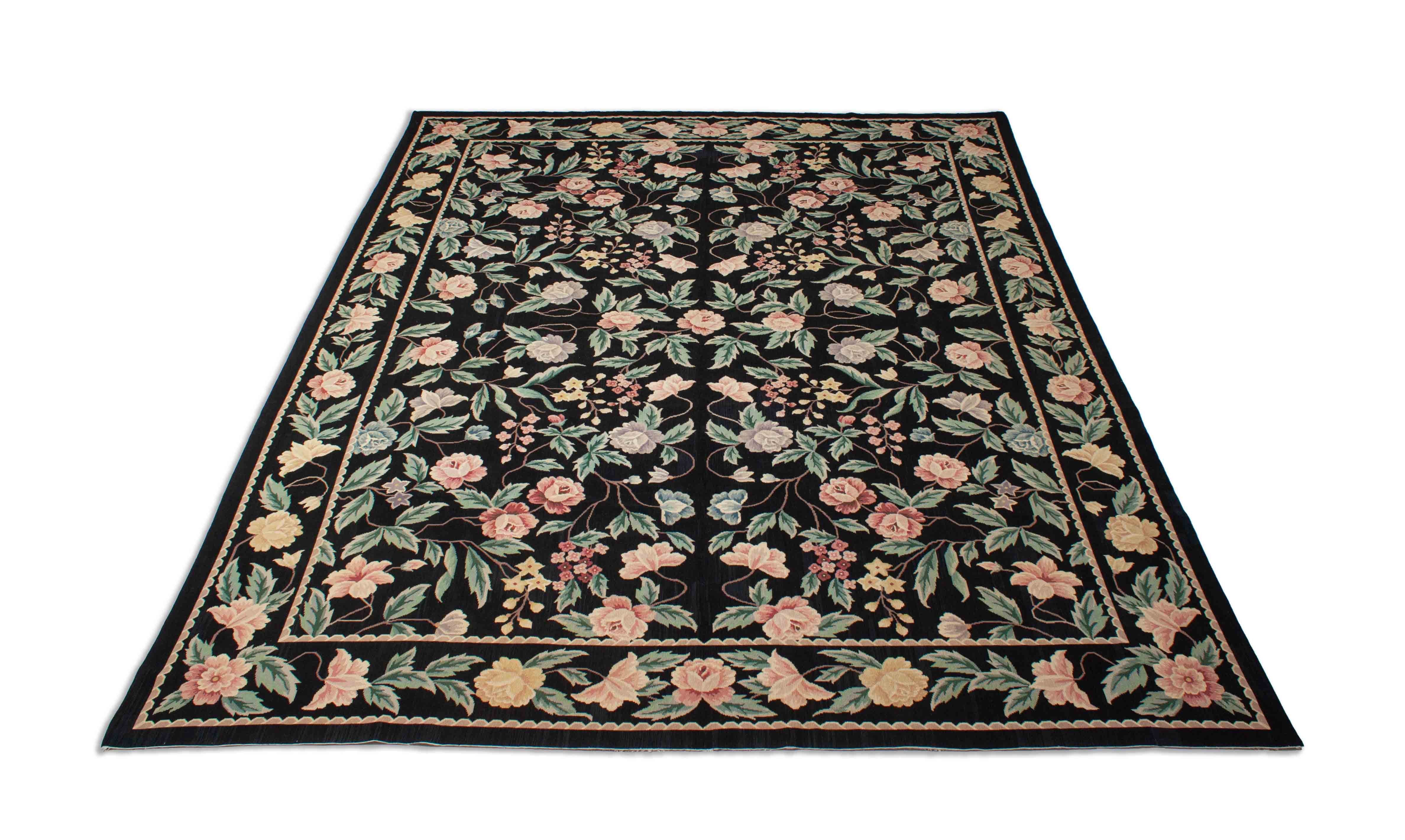 Eine Fotoaufnahme eines Needlepoint Teppichs.