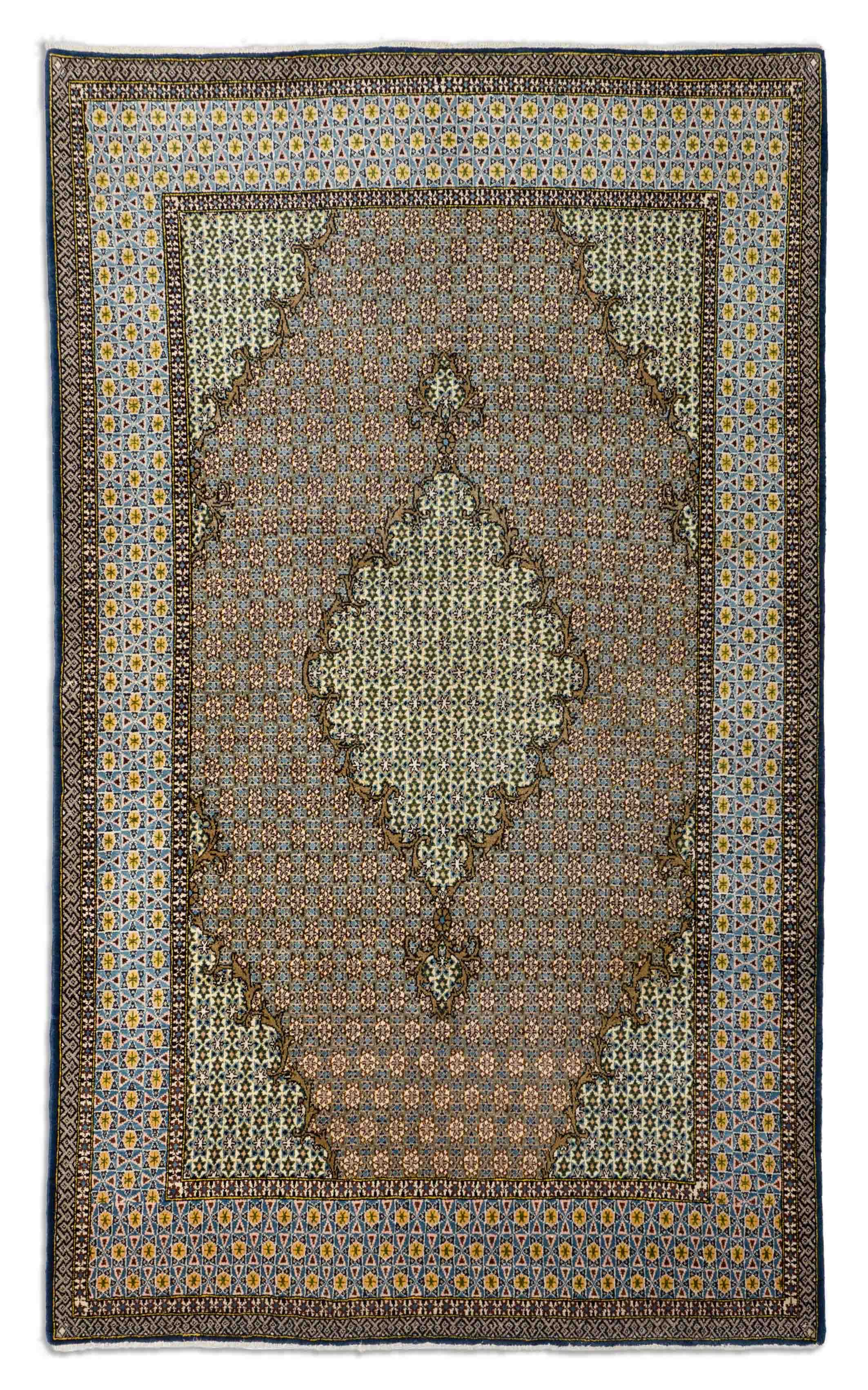 Eine Fotoaufnahme eines Ghom Teppichs.