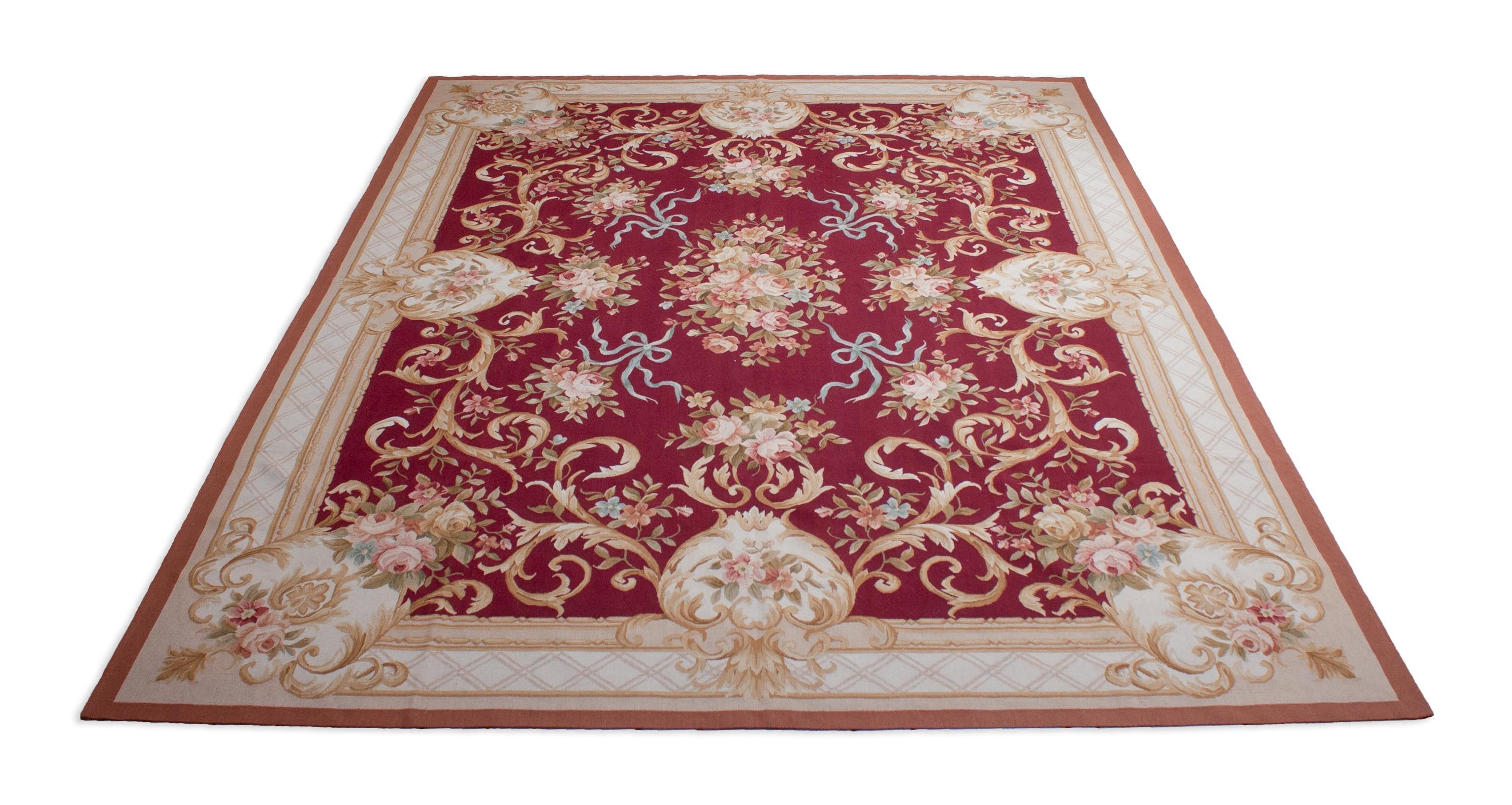 Eine Fotoaufnahme eines Aubusson Teppichs.