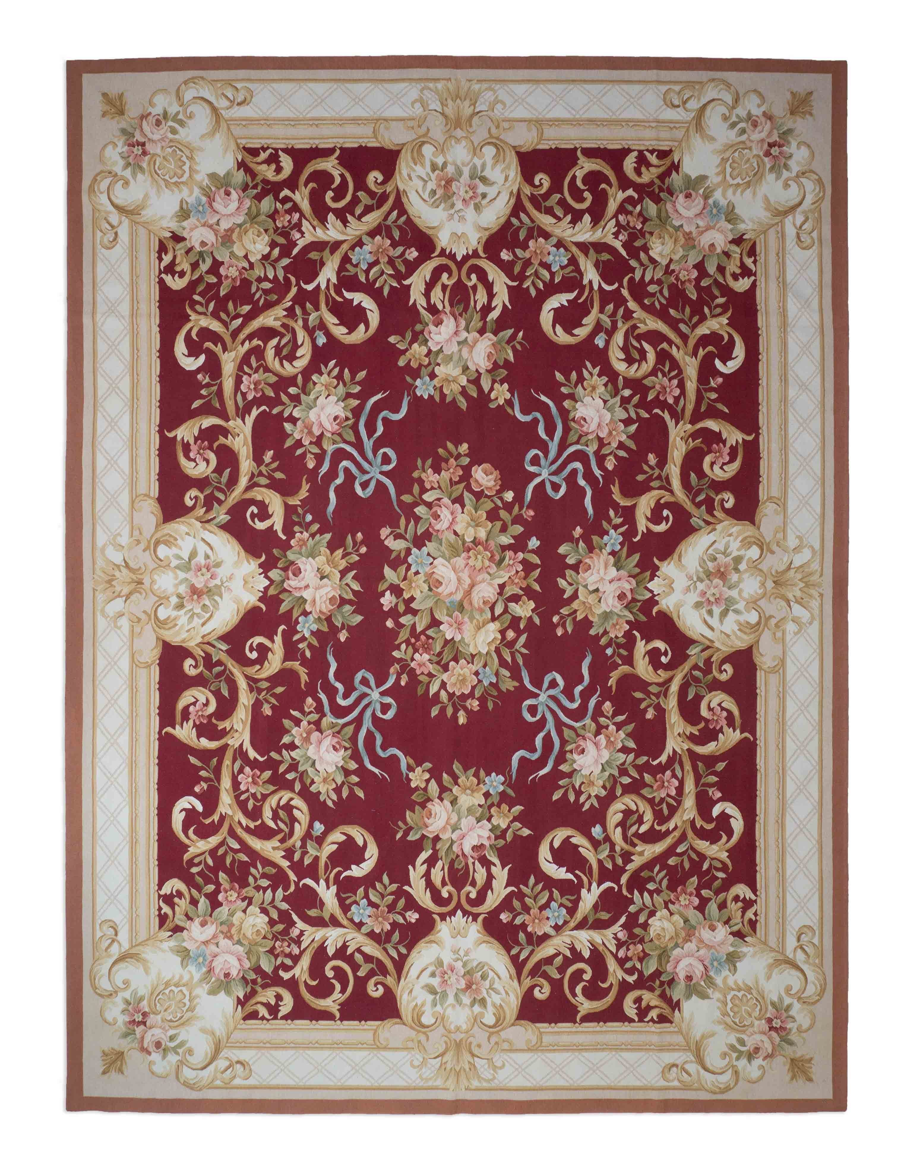 Eine Fotoaufnahme eines Aubusson Teppichs.