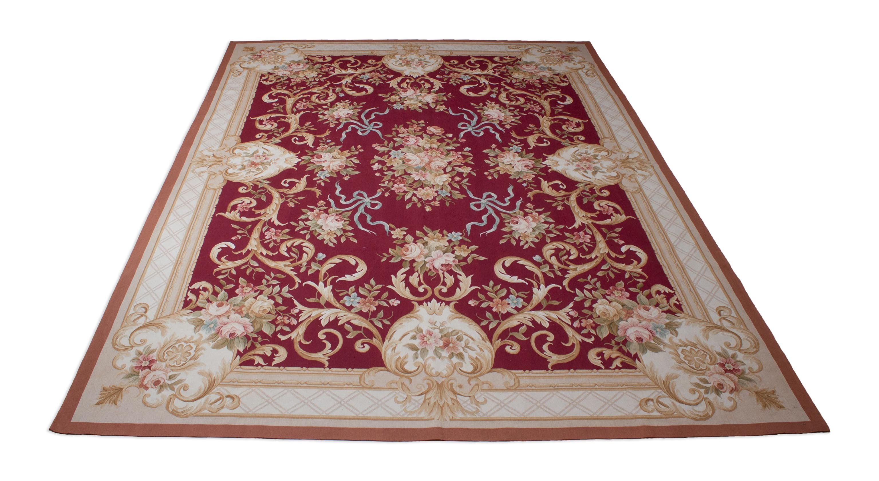 Eine Fotoaufnahme eines Aubusson Teppichs.