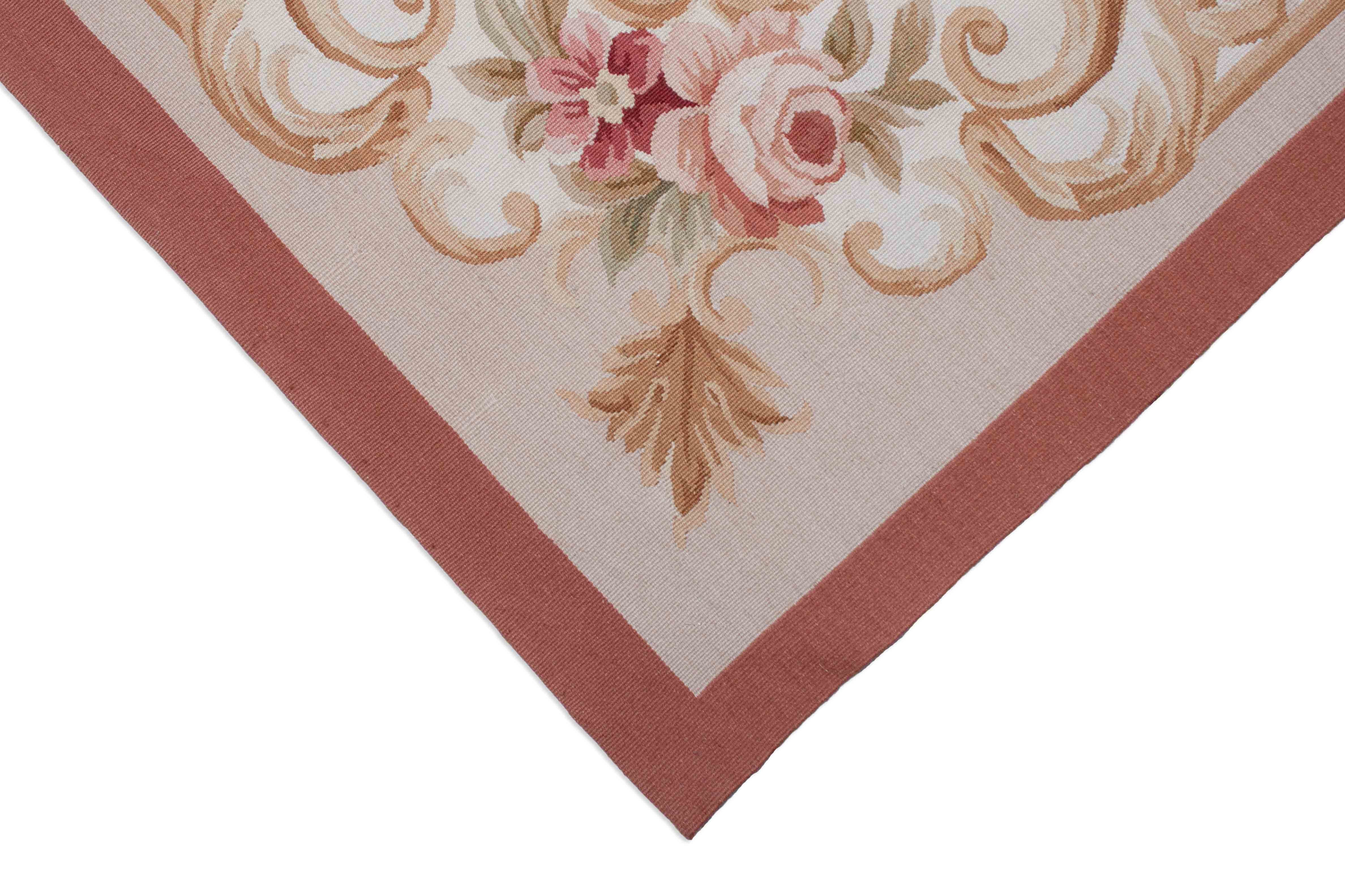 Eine Fotoaufnahme eines Aubusson Teppichs.