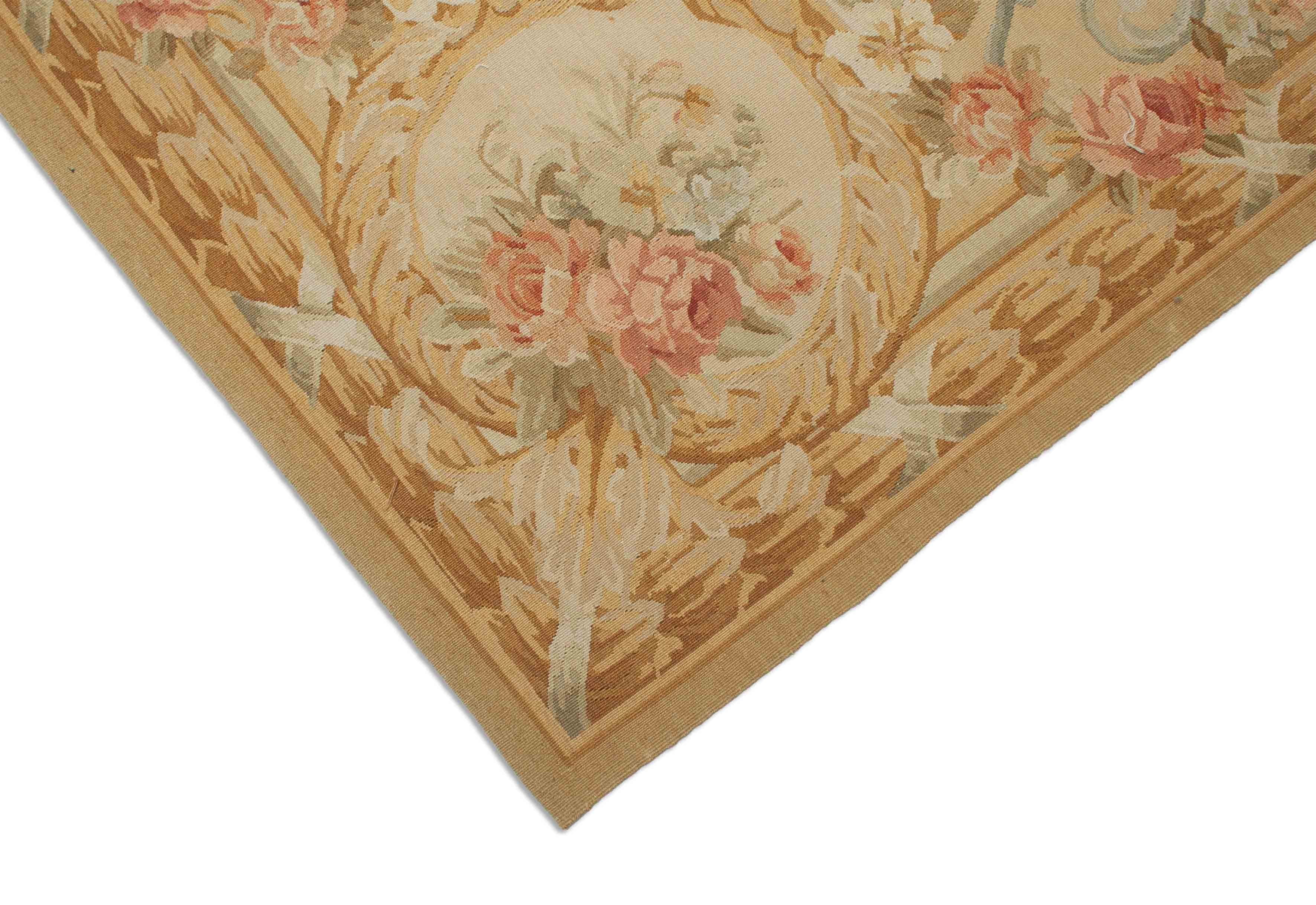 Eine Fotoaufnahme eines Aubusson Teppichs.