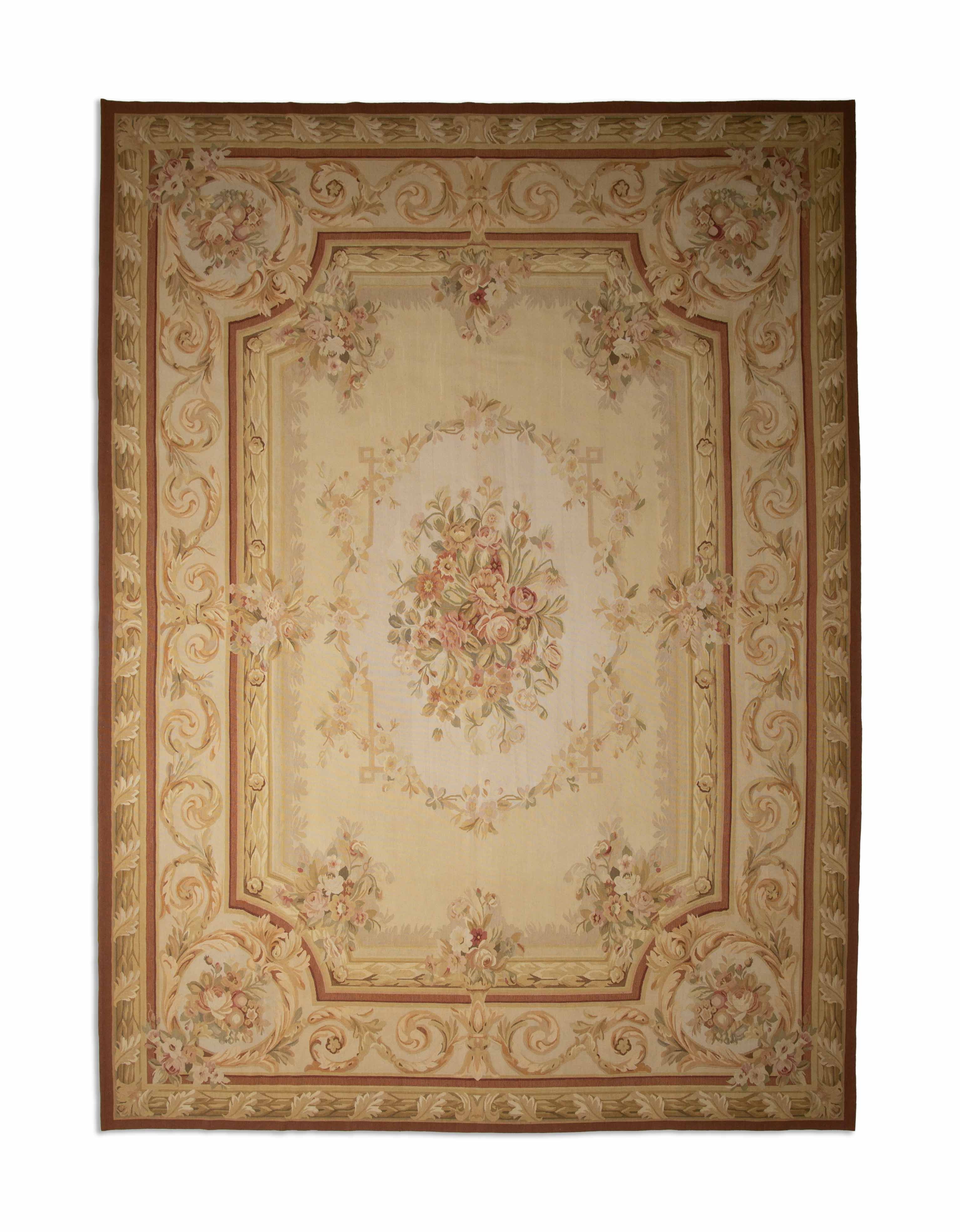 Eine Fotoaufnahme eines Aubusson Teppichs.