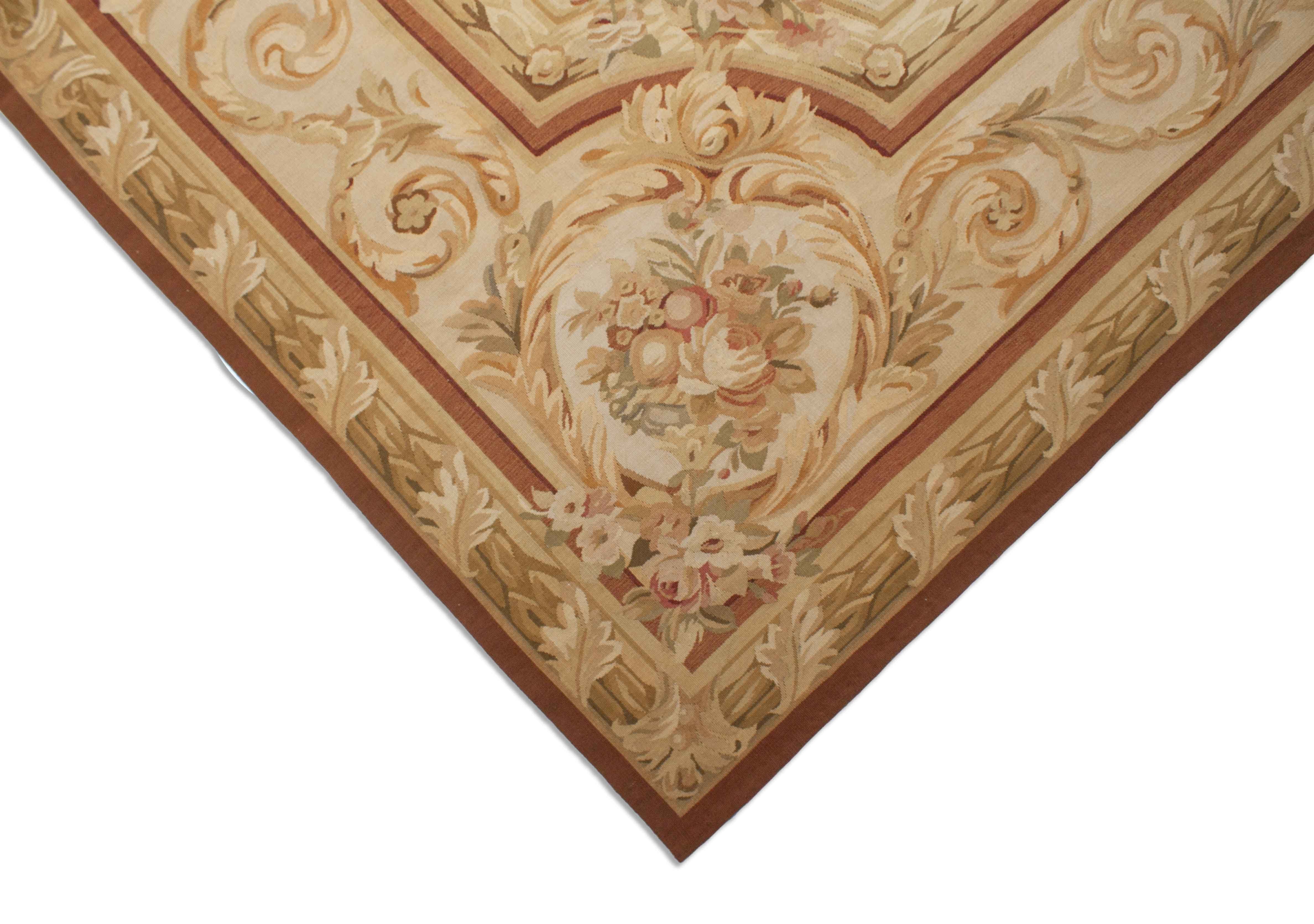 Eine Fotoaufnahme eines Aubusson Teppichs.