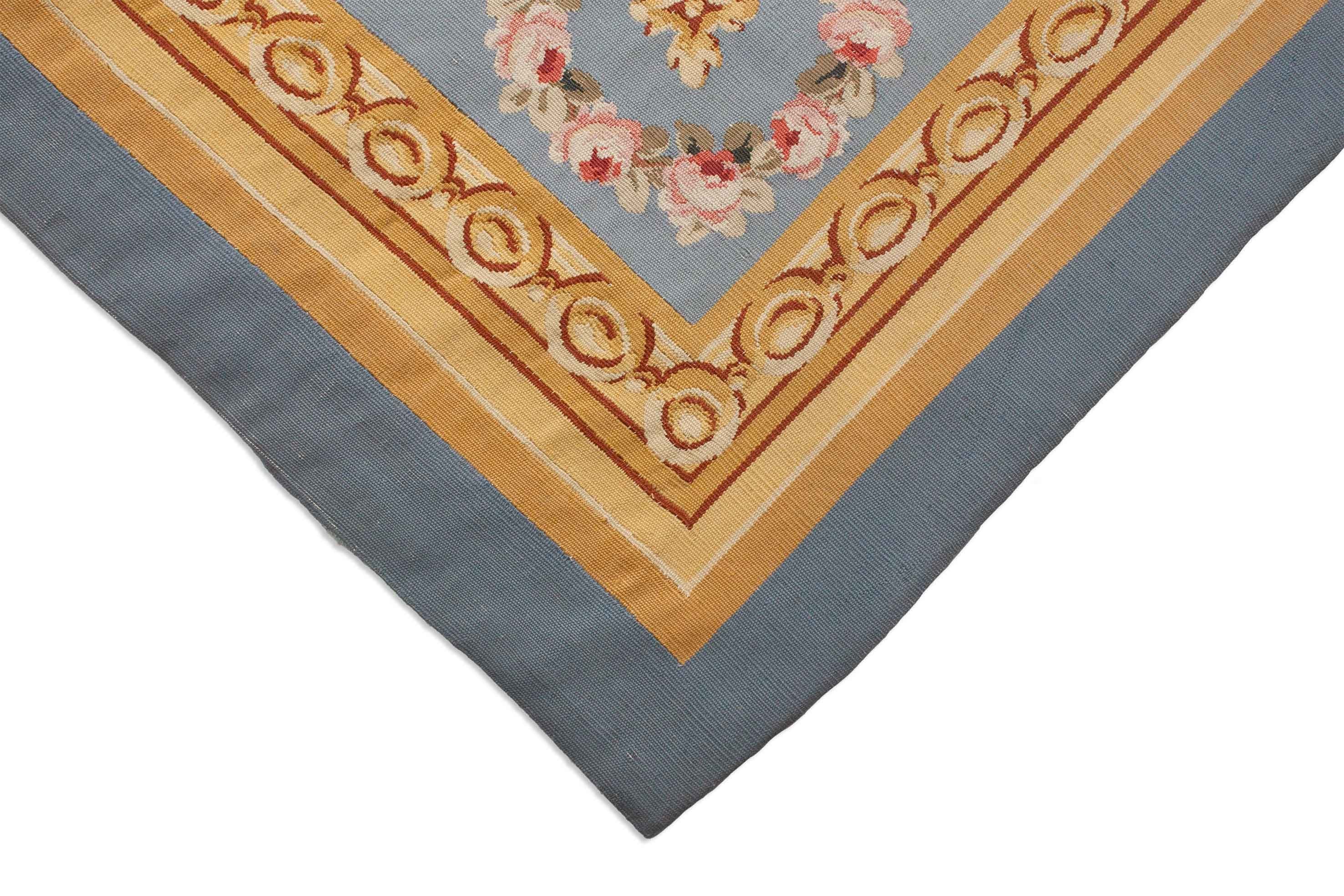 Eine Fotoaufnahme eines Aubusson Teppichs.